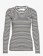 DagnaIW Striped Tshirt LS - BLACK / WHISPER WHITE