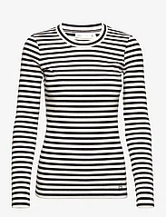 InWear - DagnaIW Striped Tshirt LS - pitkähihaiset t-paidat - black / whisper white - 0