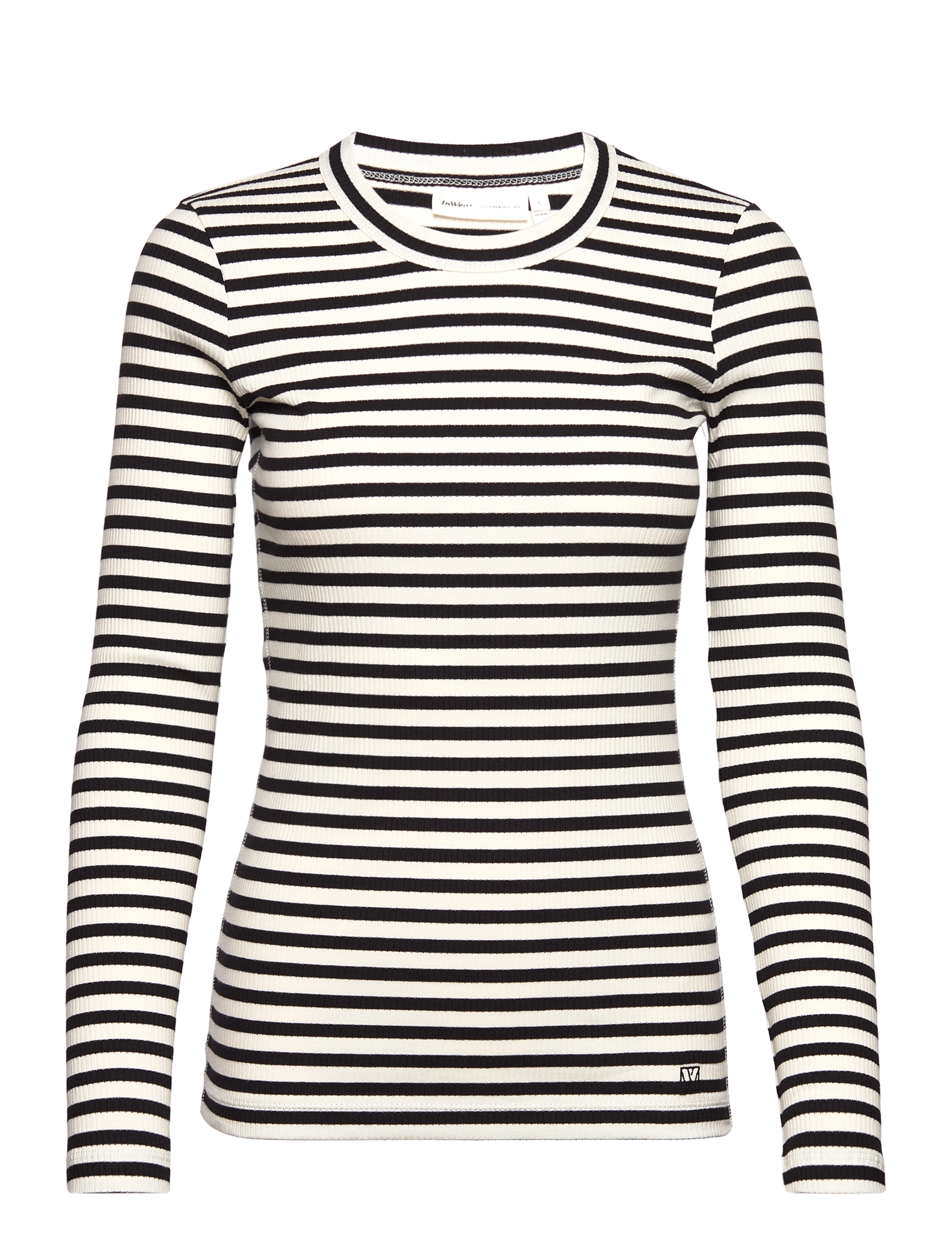 InWear DagnaIW Striped Tshirt LS - Transitional Layering - BLACK / WHISPER WHITE / multi