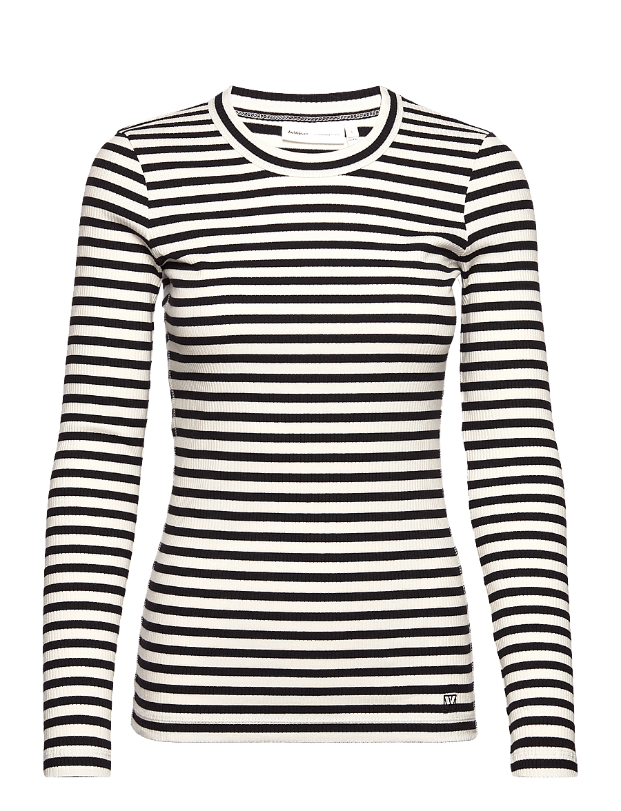 InWear - DagnaIW Striped Tshirt LS - långärmade toppar - black / whisper white - 1