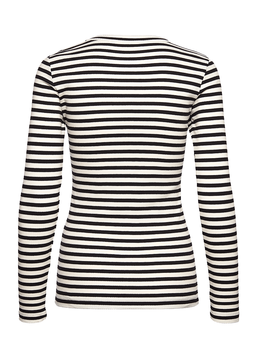 InWear - DagnaIW Striped Tshirt LS - långärmade toppar - black / whisper white - 2