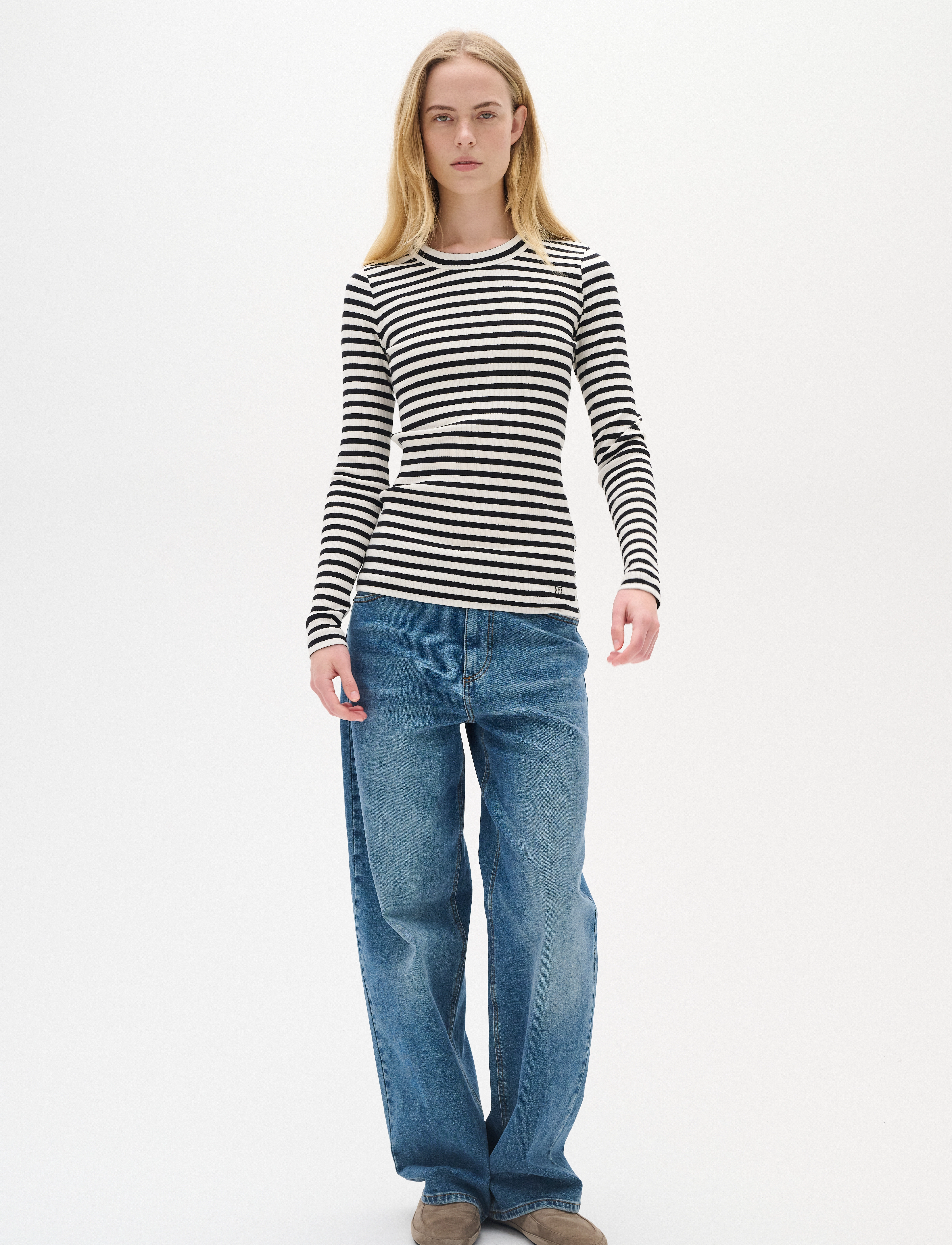 InWear DagnaIW Striped Tshirt LS - Langärmlige Tops - BLACK / WHISPER WHITE / multi