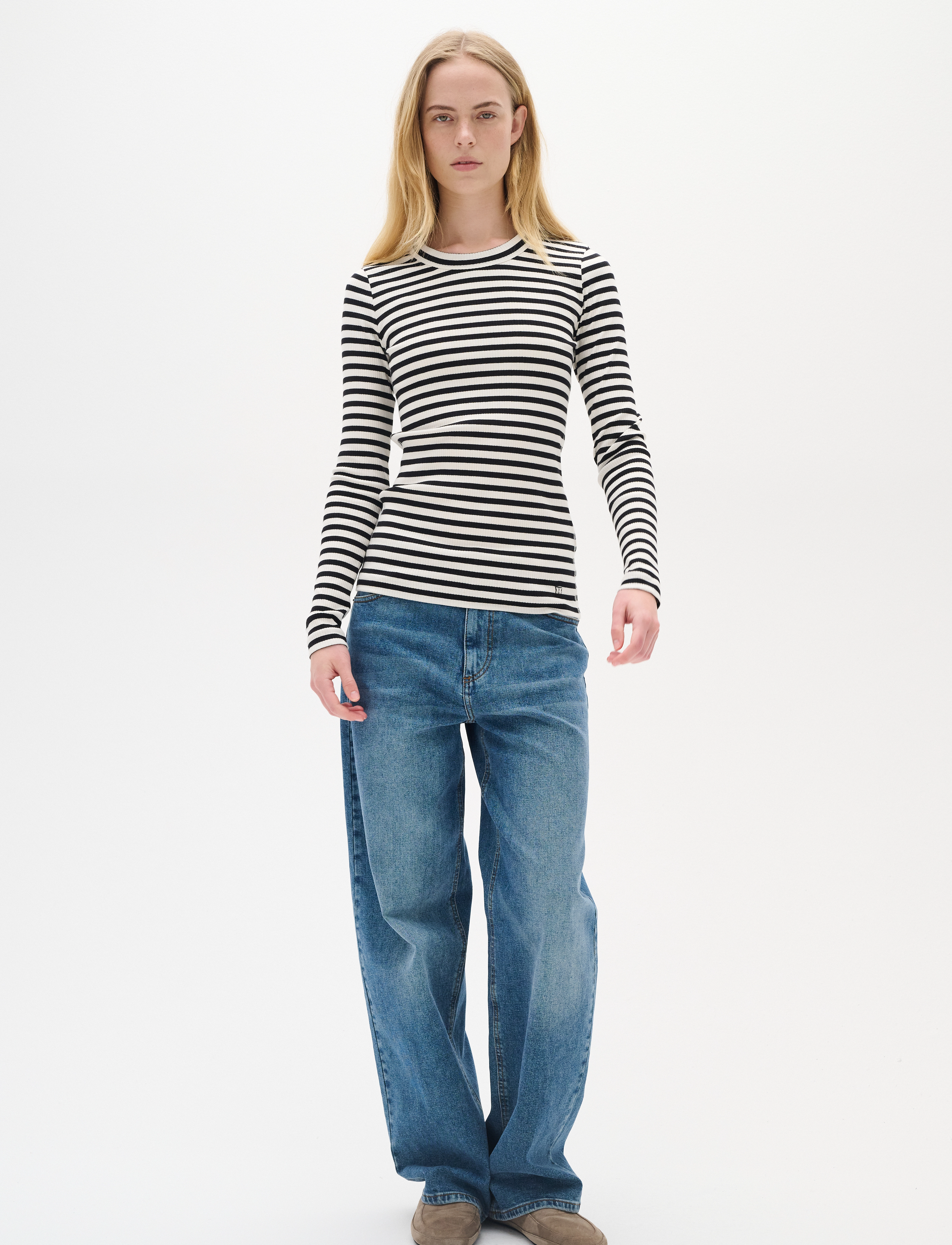 InWear - DagnaIW Striped Tshirt LS - langärmlige tops - black / whisper white - 3