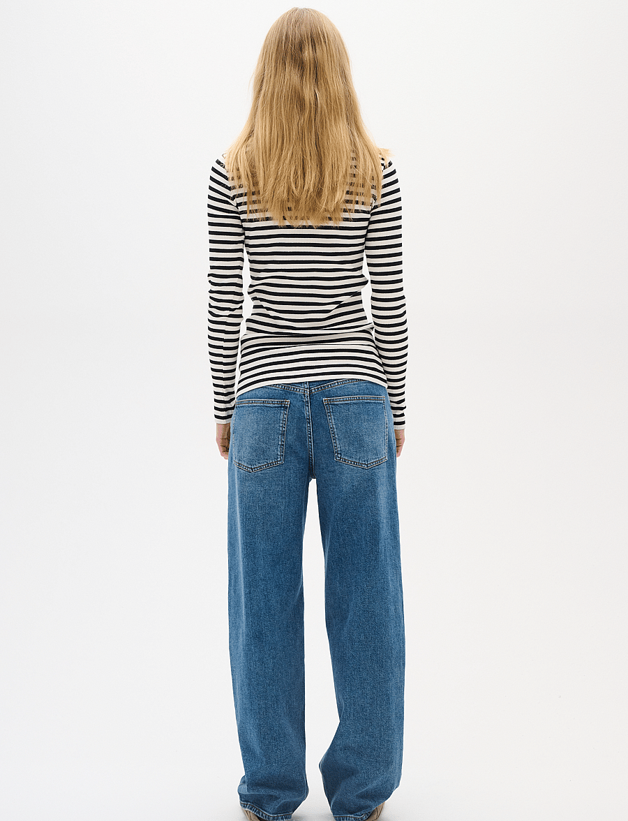 InWear - DagnaIW Striped Tshirt LS - långärmade toppar - black / whisper white - 4