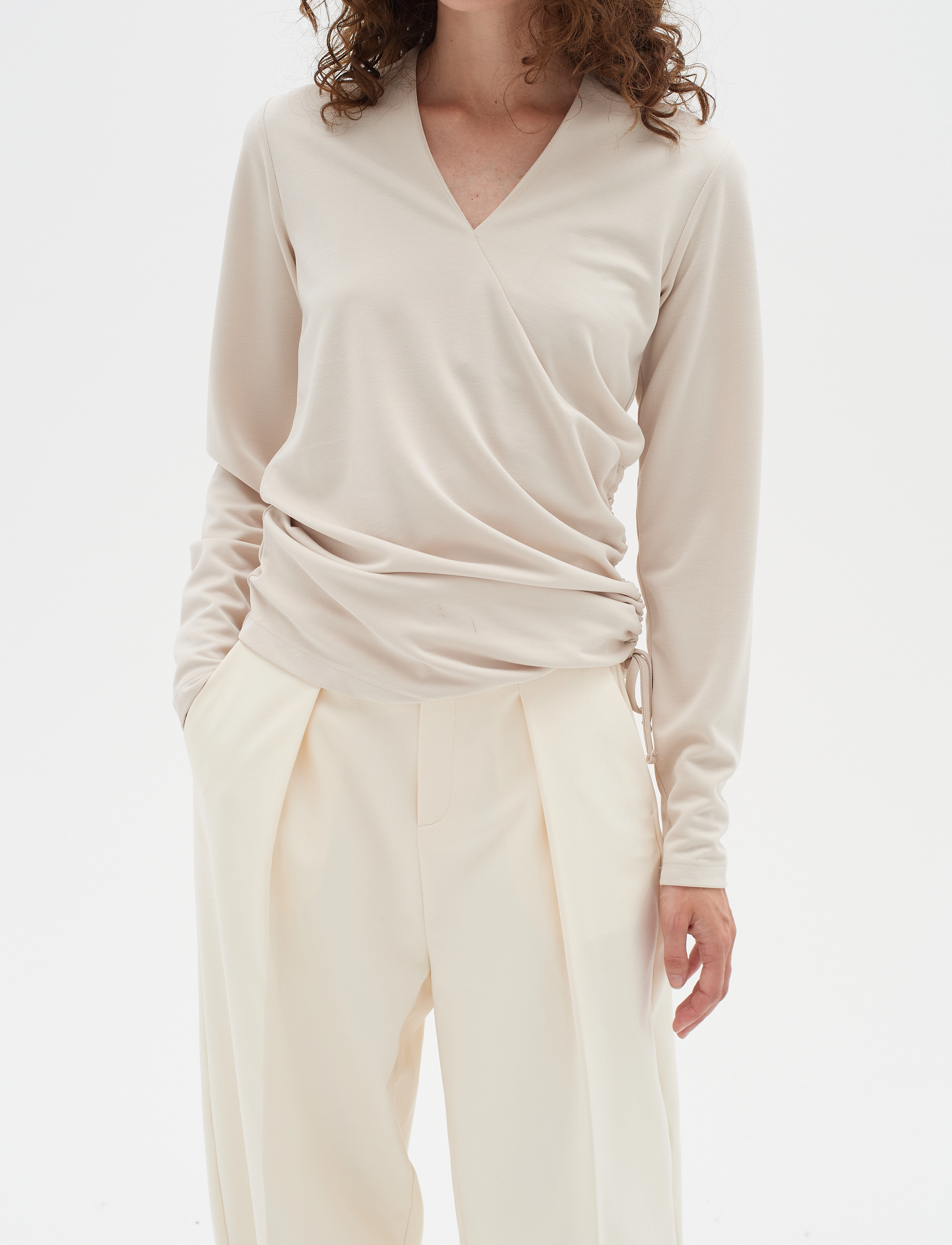 InWear - GraysenIW Wrap Top - t-shirt & tops - french oak - 5