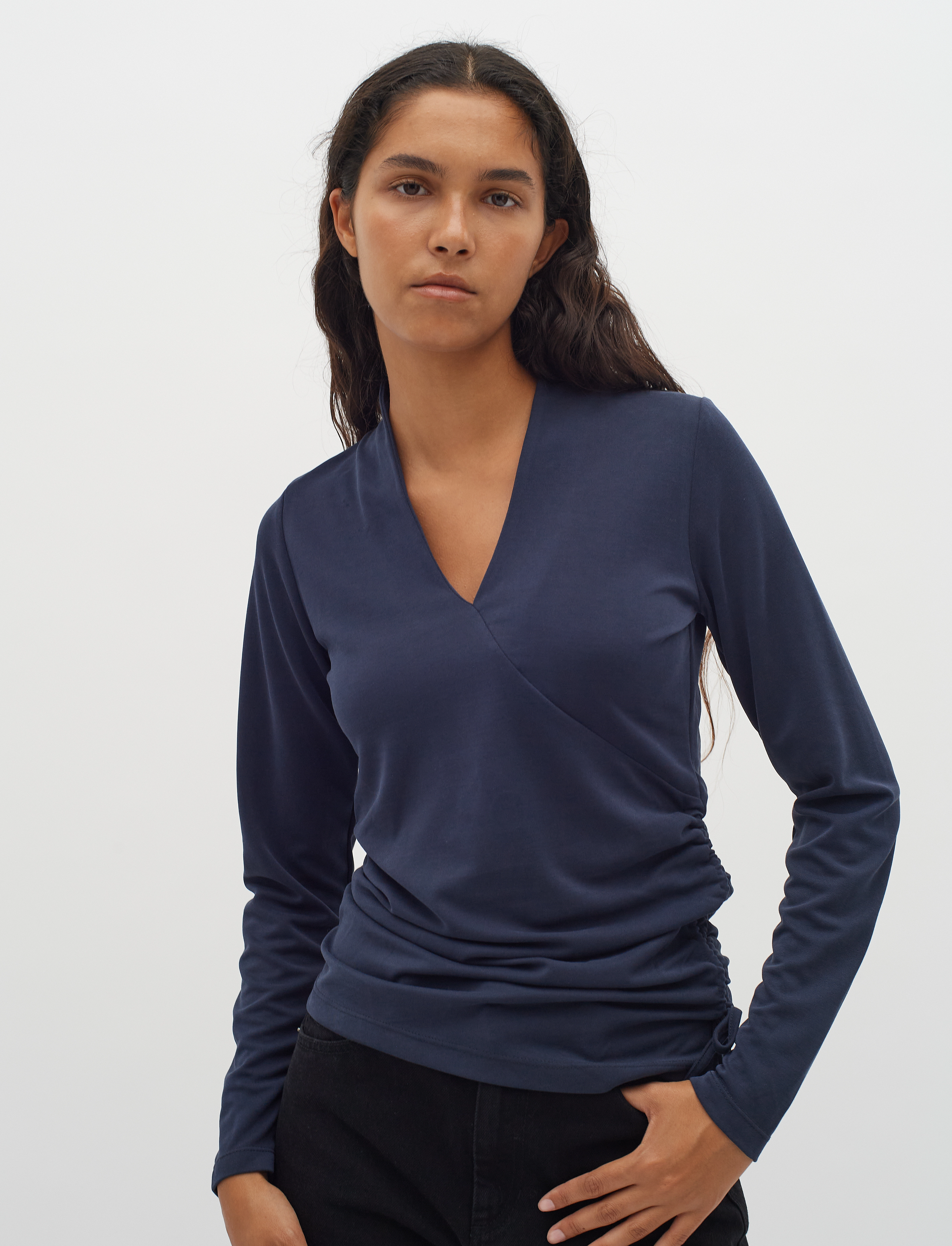 InWear - GraysenIW Wrap Top - langærmede toppe - marine blue - 4