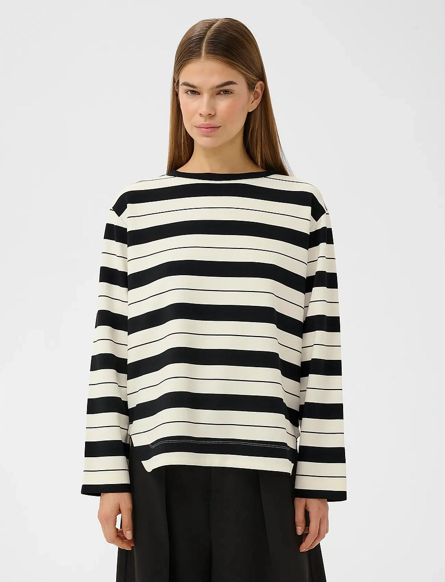 InWear - GincentIW Crewneck - striktrøjer - whisper w/b large stripes - 0