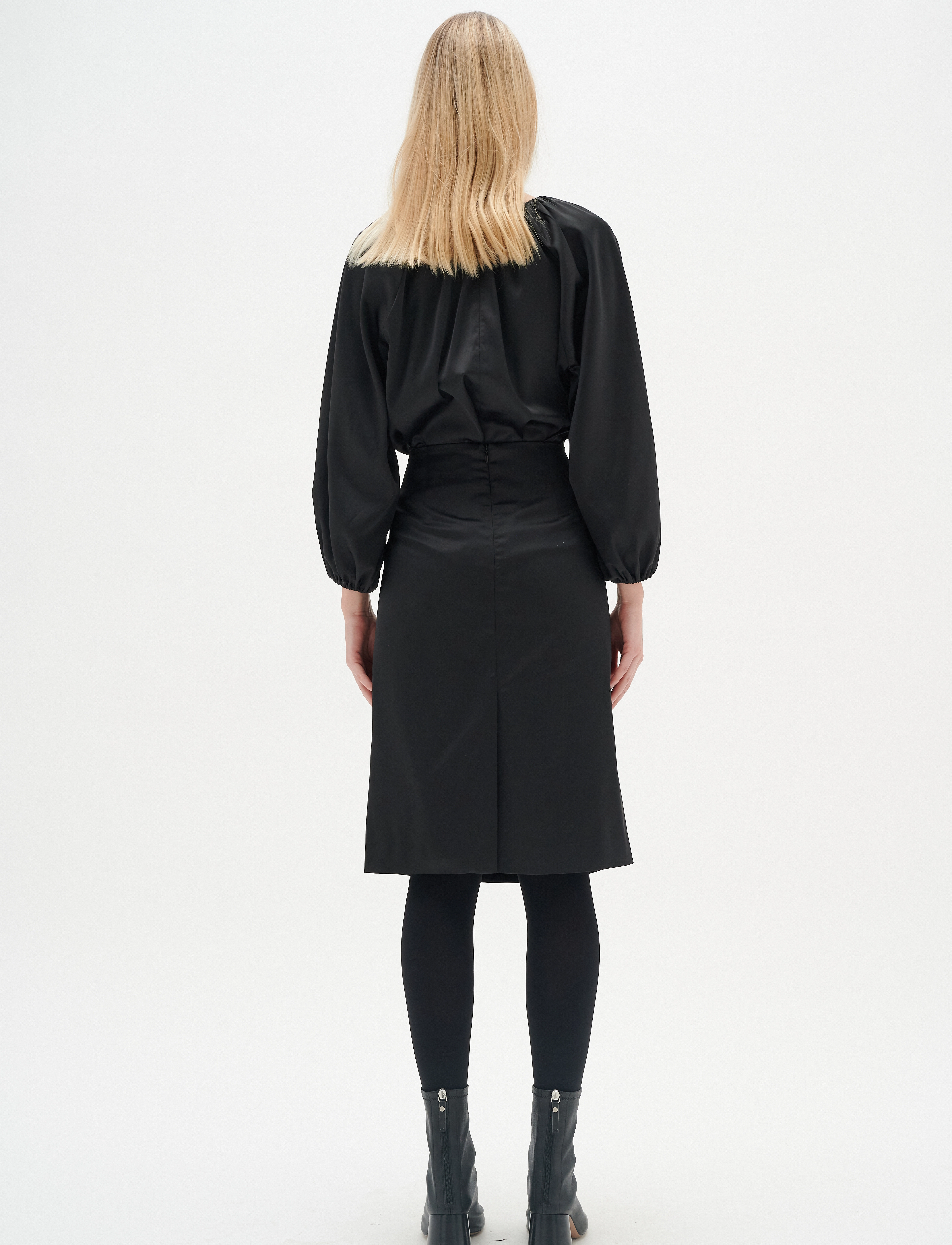 InWear - ZilkyIW Drape Skirt - midi nederdele - black - 4