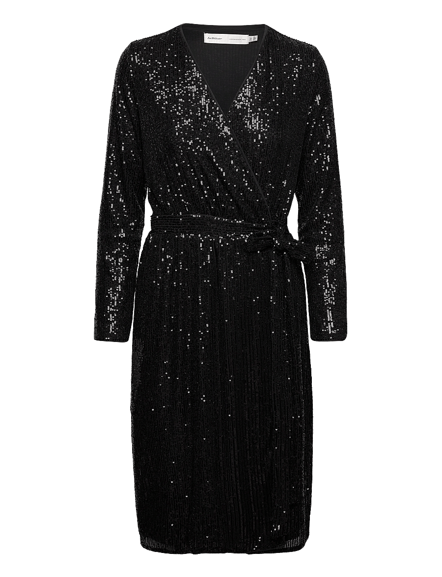 InWear - JarjarIW Wrap dress - pailletkjoler - black - 1
