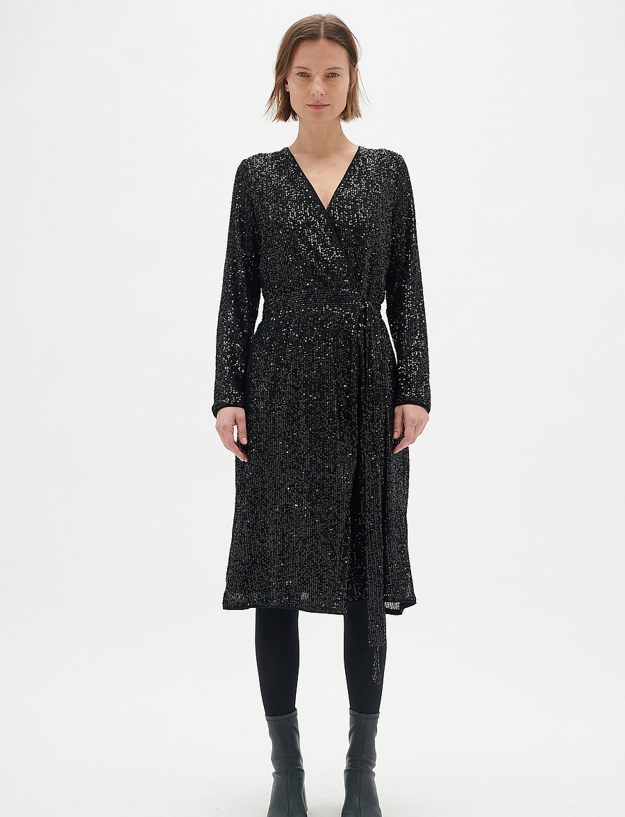 InWear - JarjarIW Wrap dress - pailletkjoler - black - 0