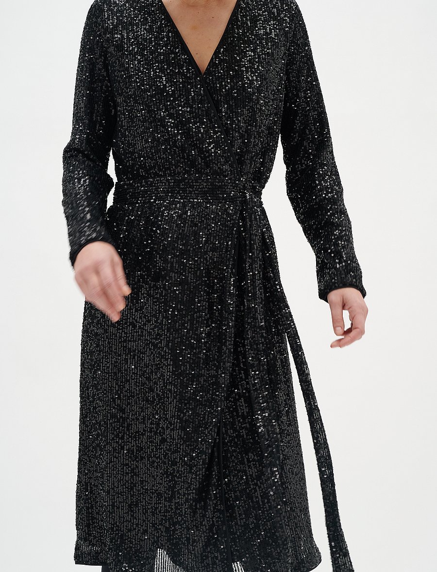 InWear - JarjarIW Wrap dress - pailletkjoler - black - 3