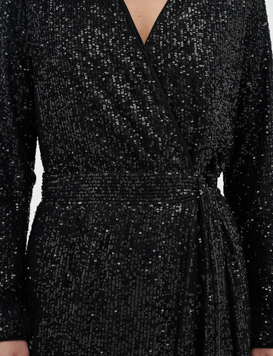 InWear - JarjarIW Wrap dress - pailletkjoler - black - 4