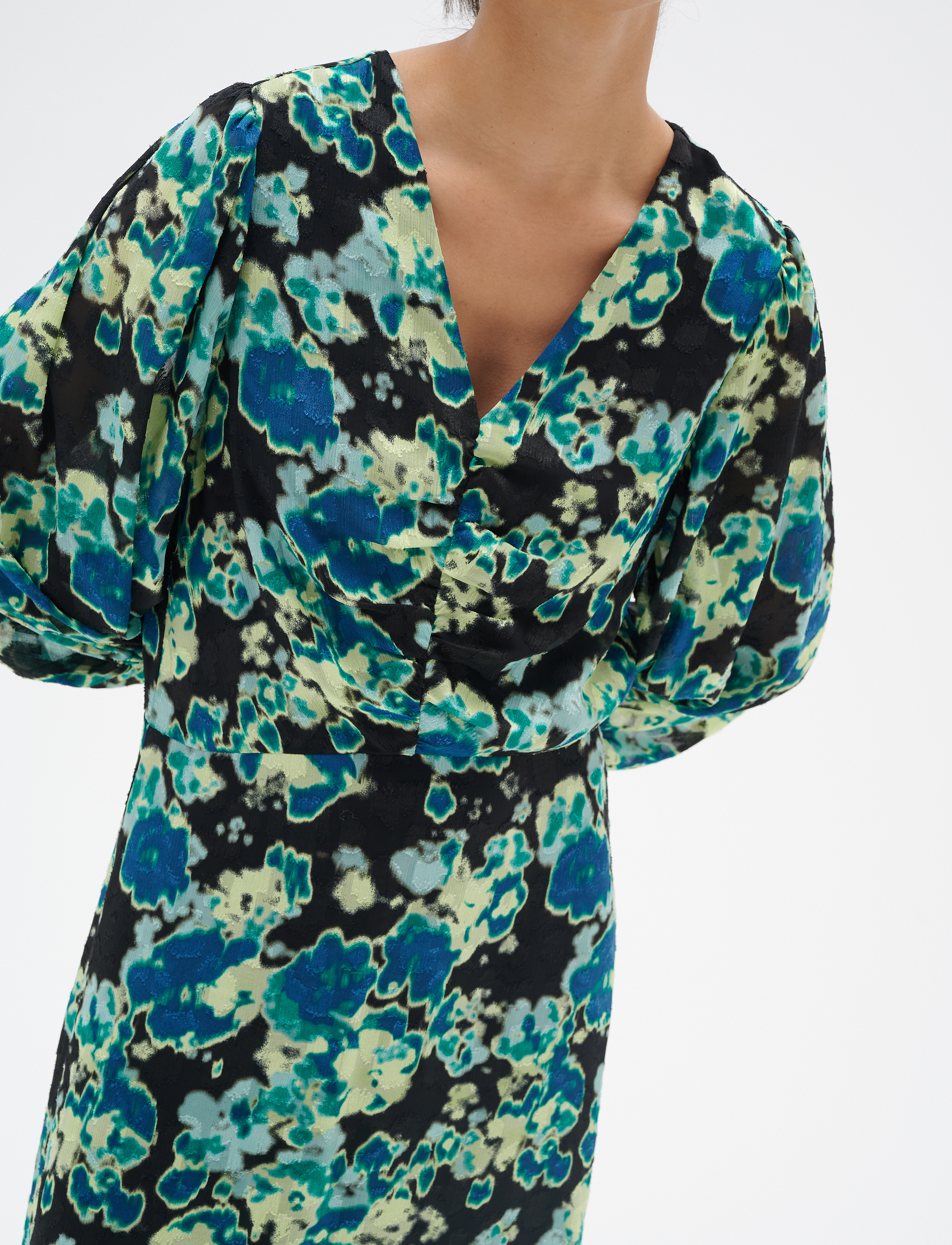 InWear CisiraIW Dress - Midikleider - GREEN FLOATY FLOWER / green