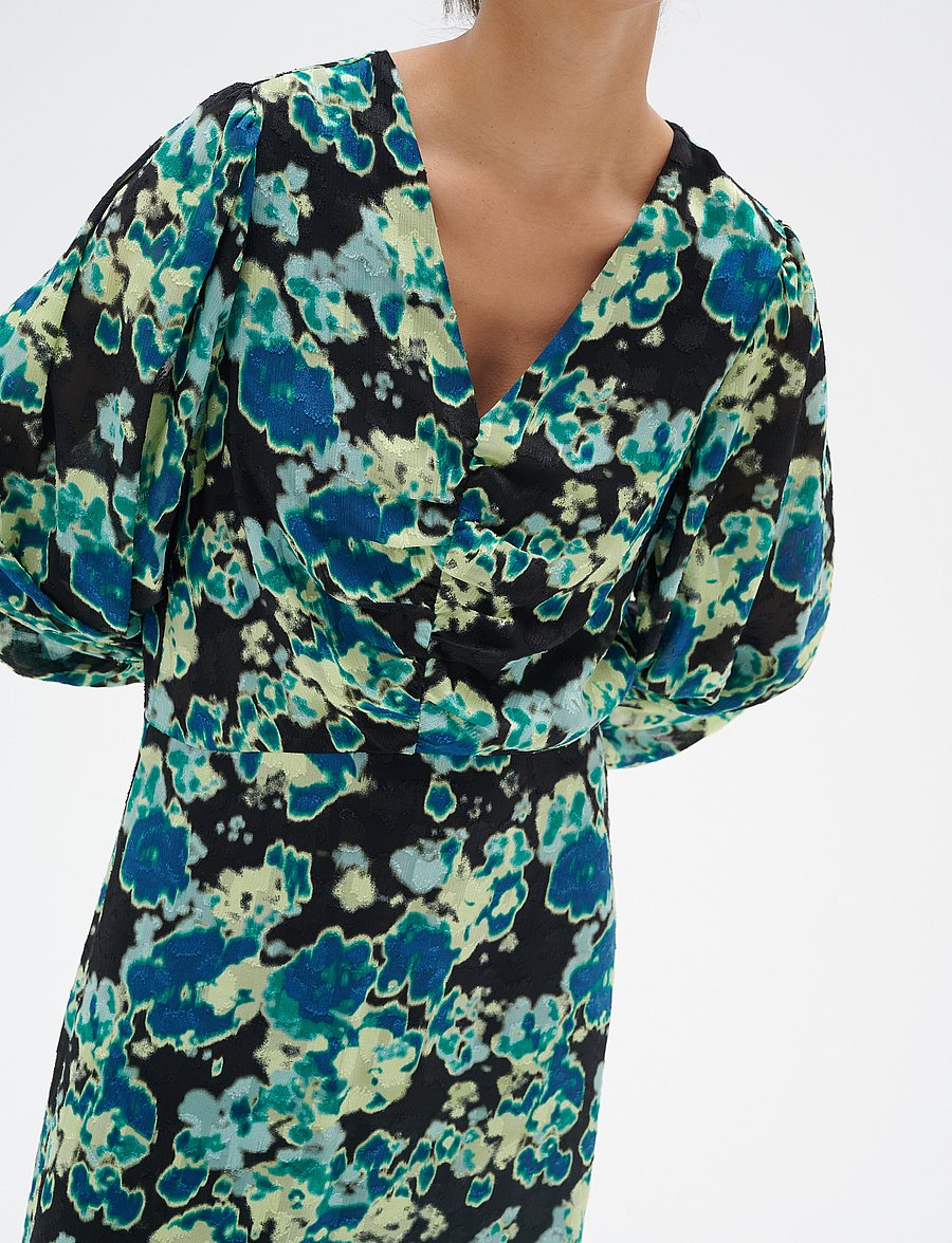 InWear - CisiraIW Dress - midi kjoler - green floaty flower - 0