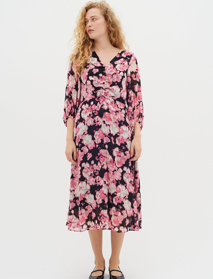 InWear - CisiraIW Dress - midi kjoler - pink floaty flower - 3