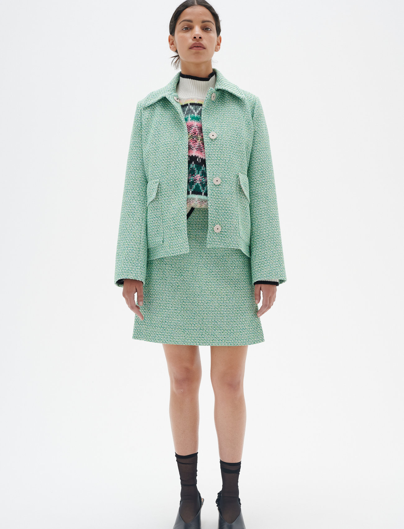 InWear - TitanIW Skirt - kurze röcke - green tweed - 1