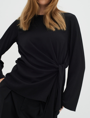 InWear - CadenzaIW Drape Blouse - long-sleeved blouses - black - 5