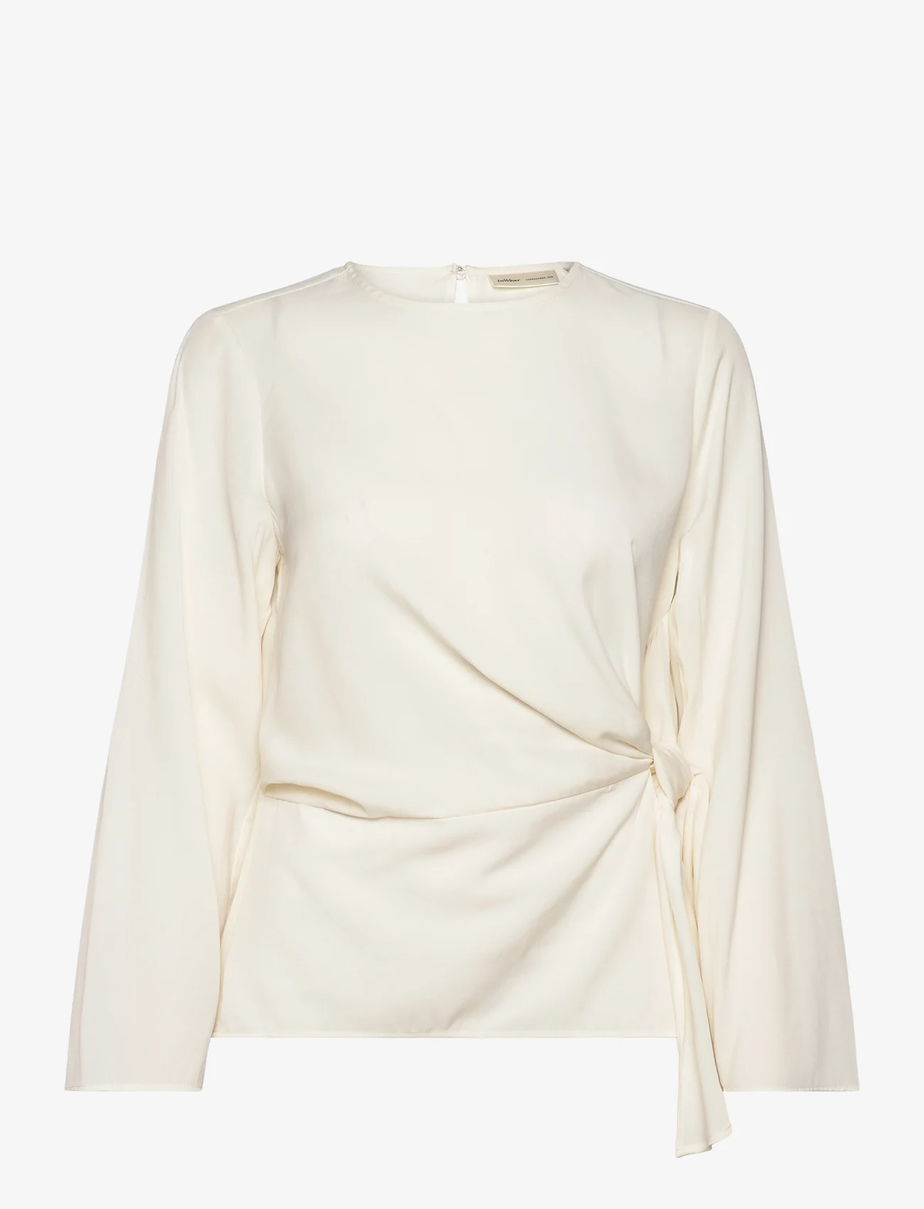 InWear - CadenzaIW Drape Blouse - long-sleeved blouses - whisper white - 0