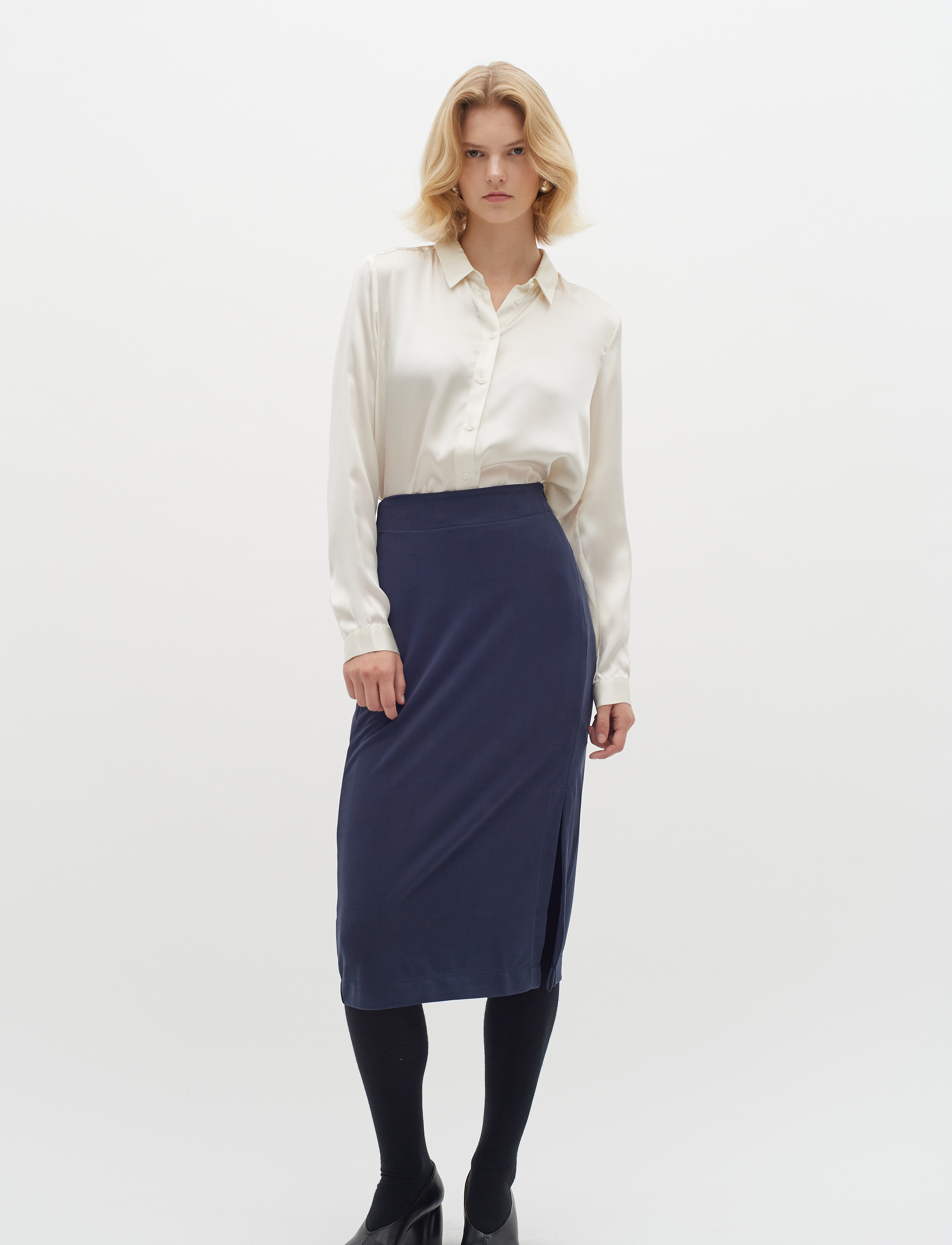 InWear - AronoIW Long Skirt - midi-röcke - marine blue - 4