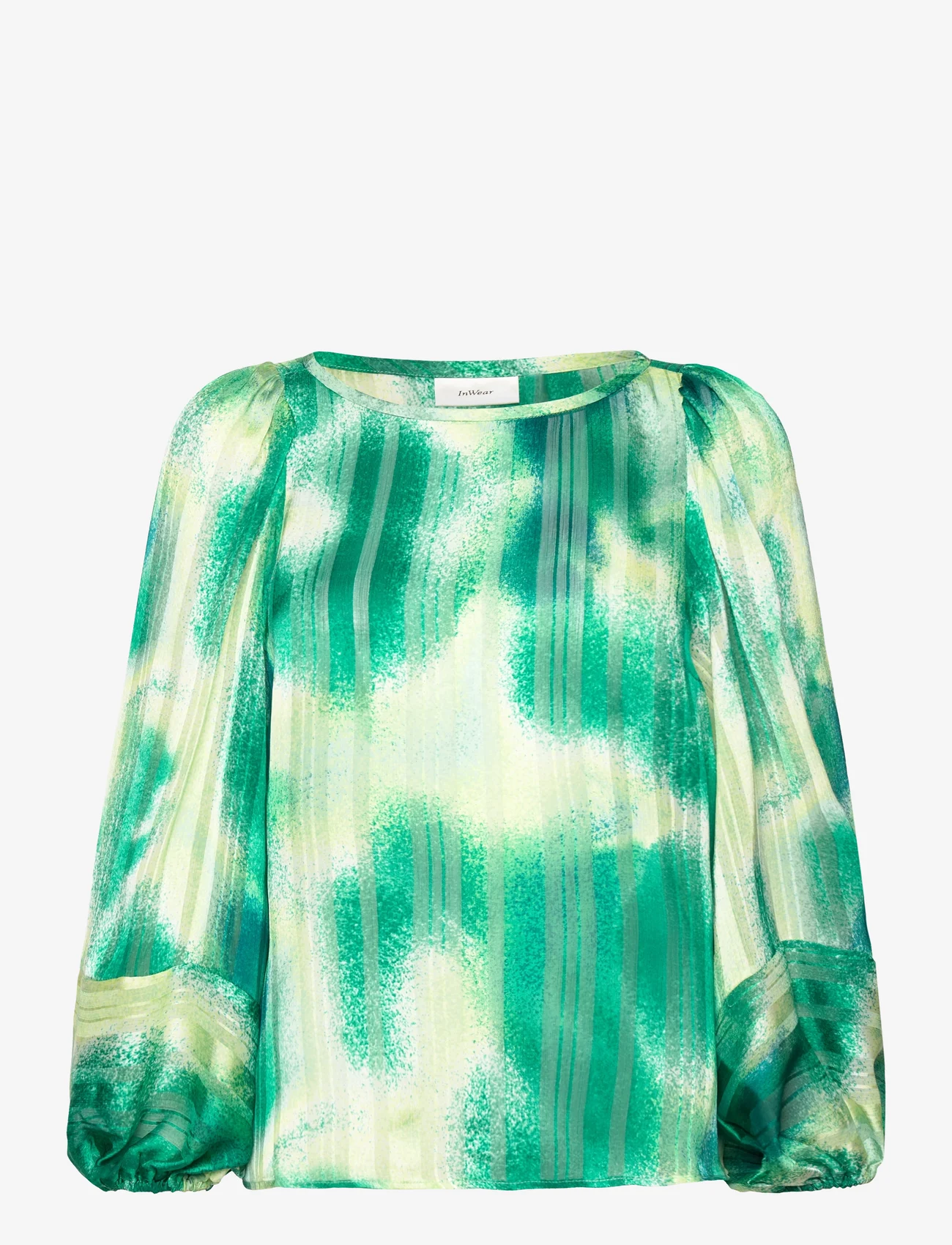 InWear - HimariIW Blouse - long-sleeved blouses - green art splash - 0
