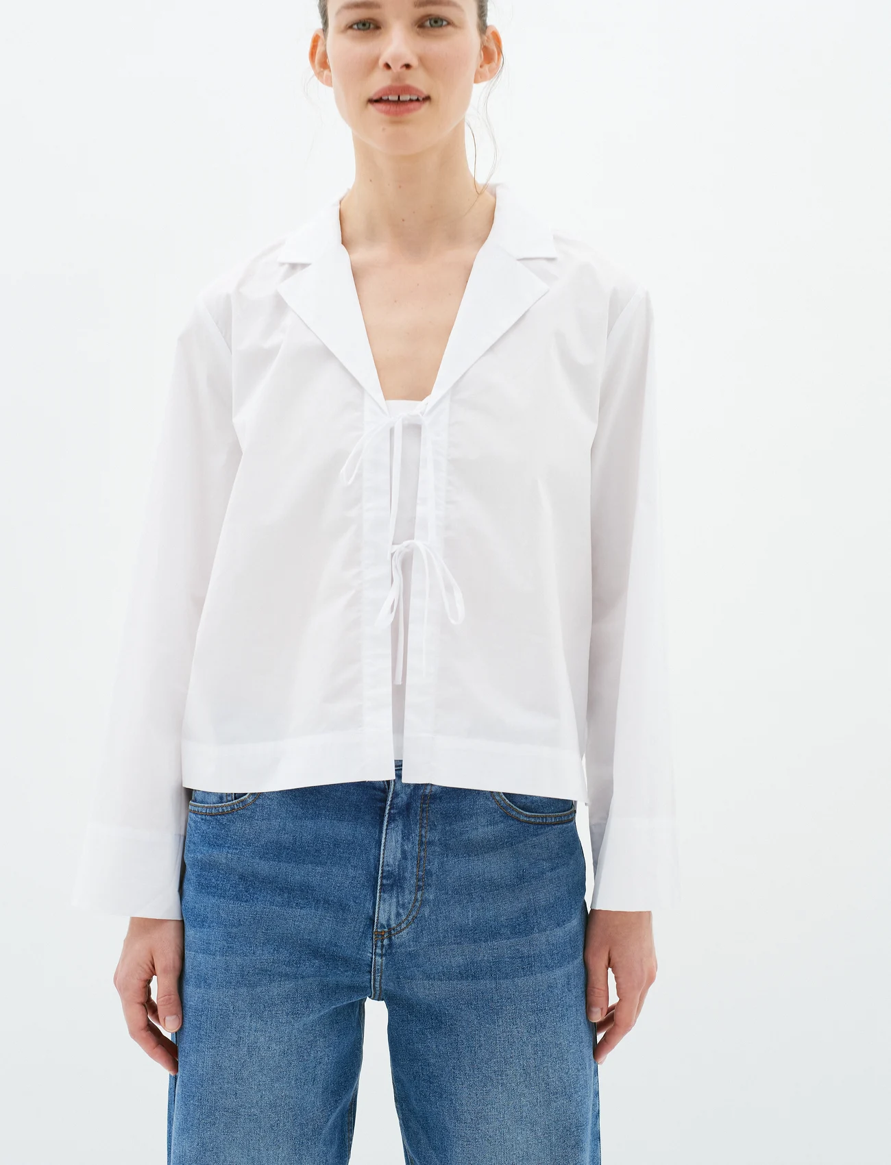 InWear - HelveIW Cropped Shirt - krekli ar garām piedurknēm - pure white - 0
