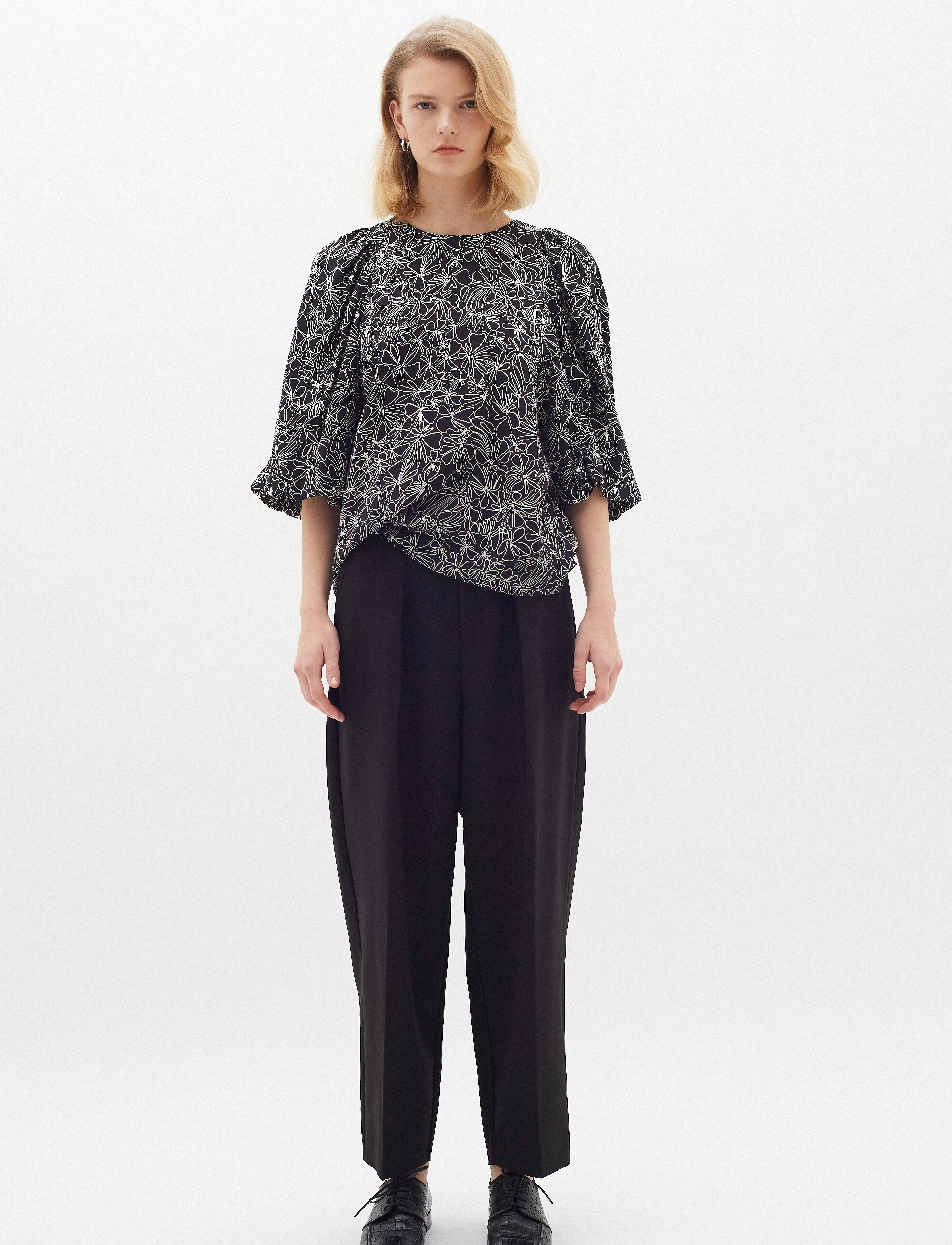 InWear - HarperIW Blouse - langærmede bluser - black cable flower - 3