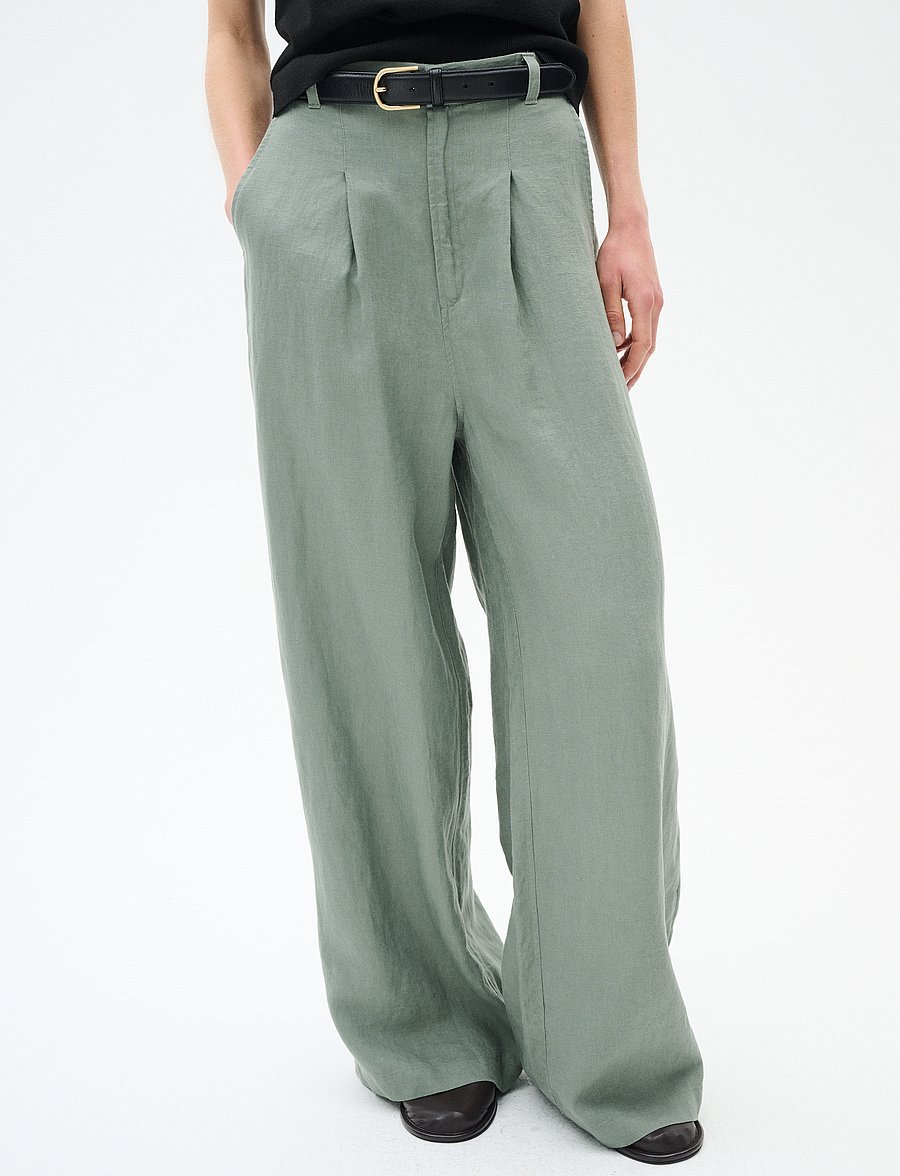 InWear - PegIW Pants - hørbukser - agave green - 0