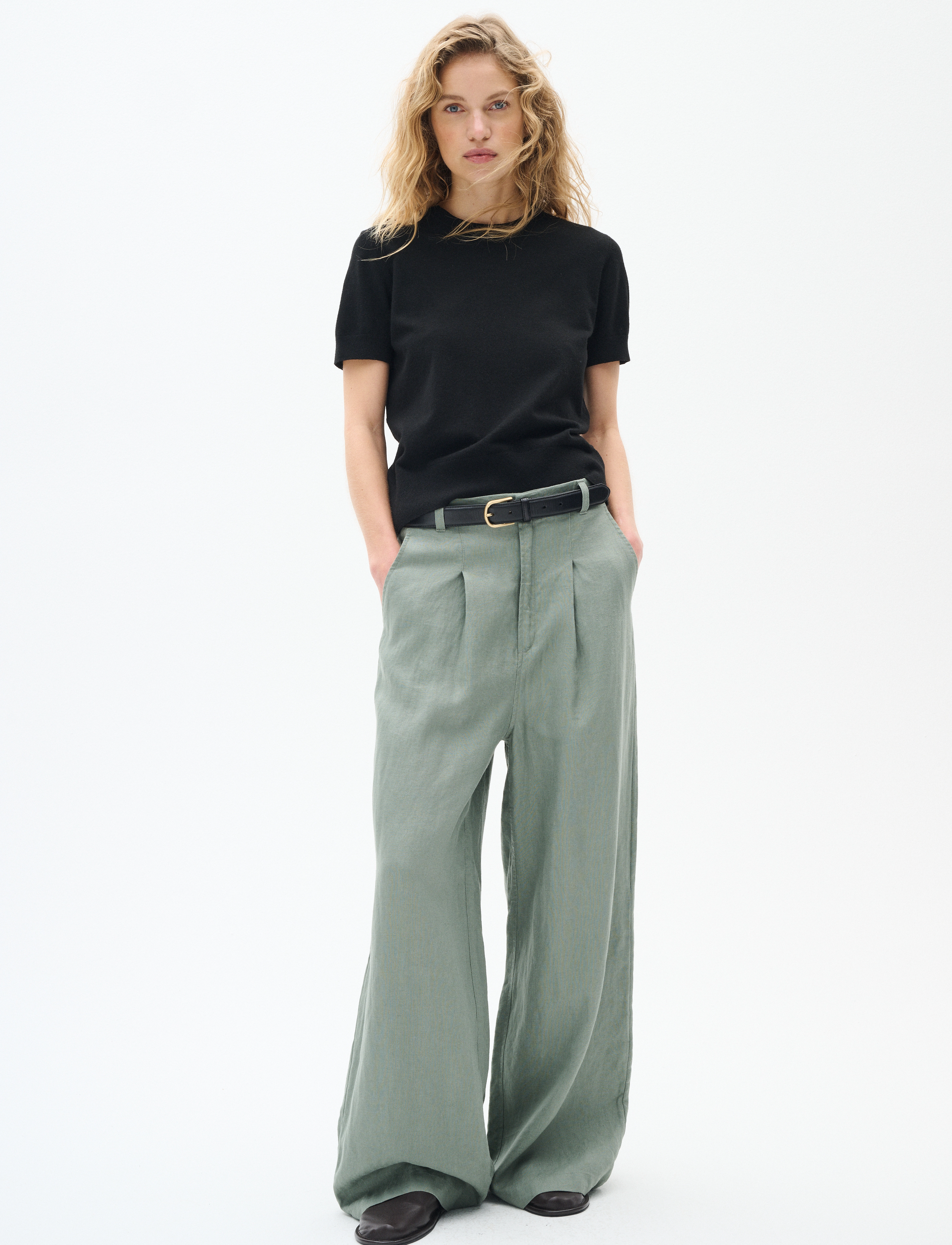 InWear - PegIW Pants - hørbukser - agave green - 3