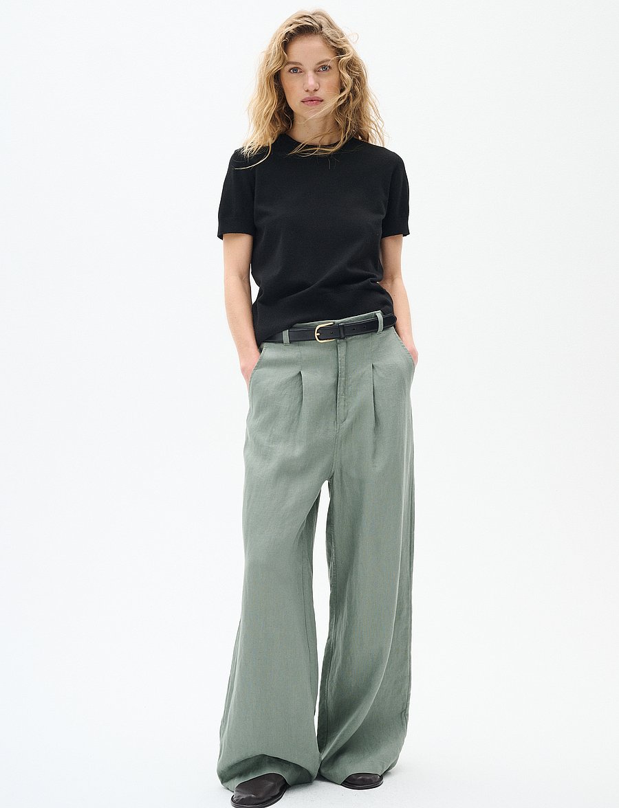 InWear - PegIW Pants - hørbukser - agave green - 3