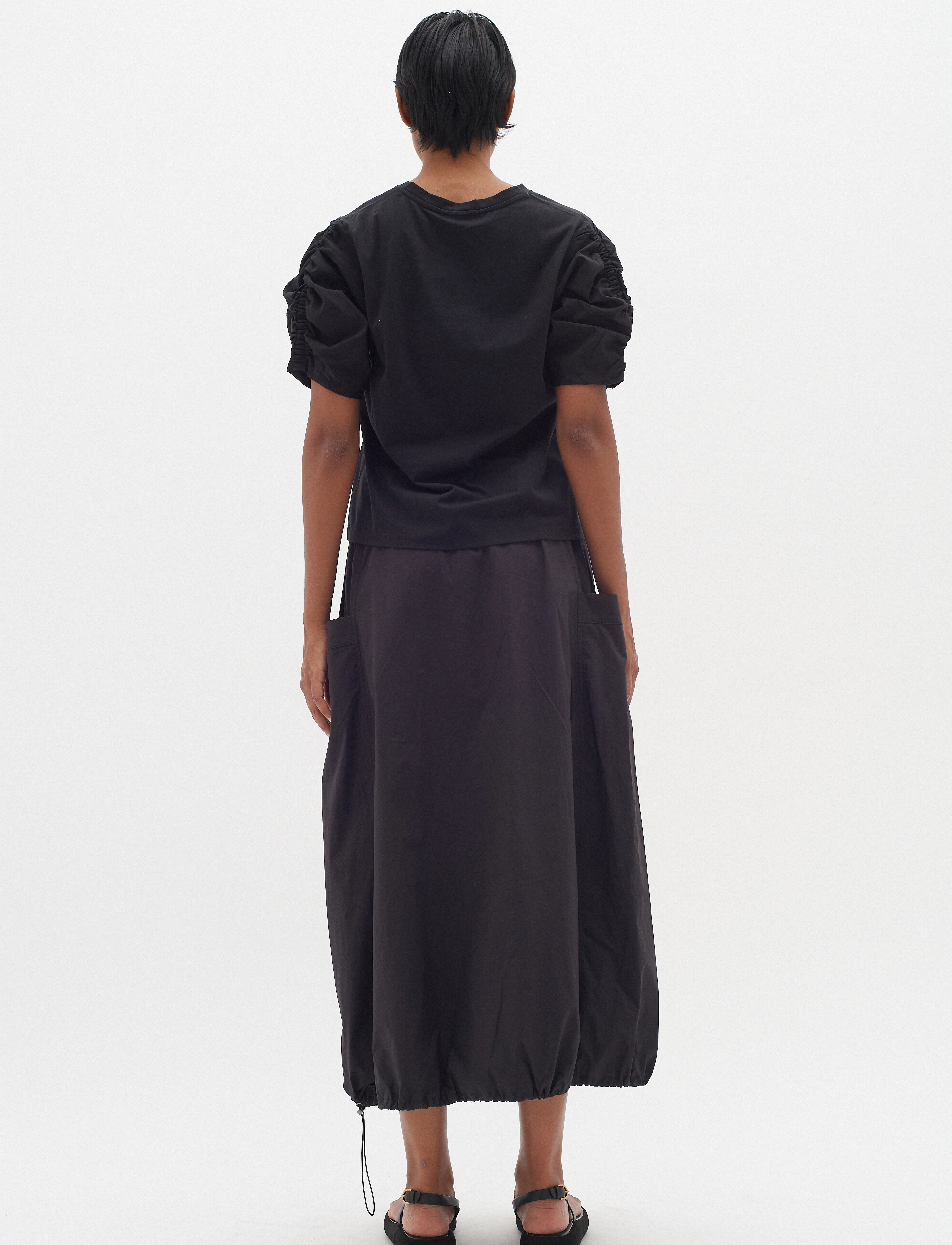 InWear - PayanaIW woven trim Tshirt - t-shirts - black - 4