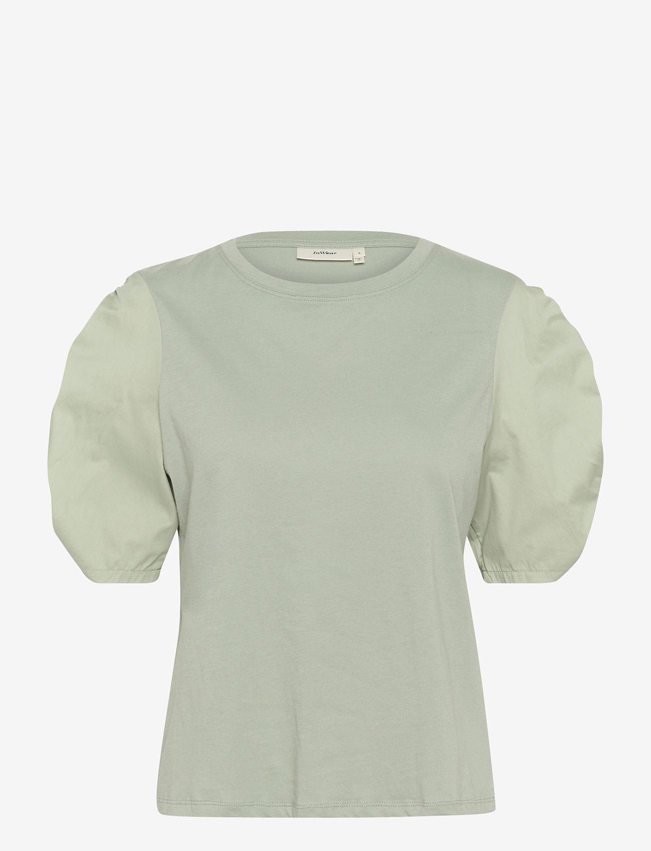 InWear - PayanaIW woven trim Tshirt - t-shirts - desert green - 0
