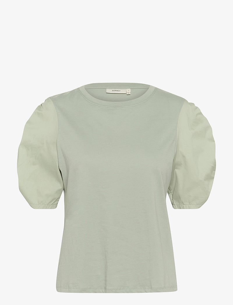 InWear - PayanaIW woven trim Tshirt - t-shirts - desert green - 0