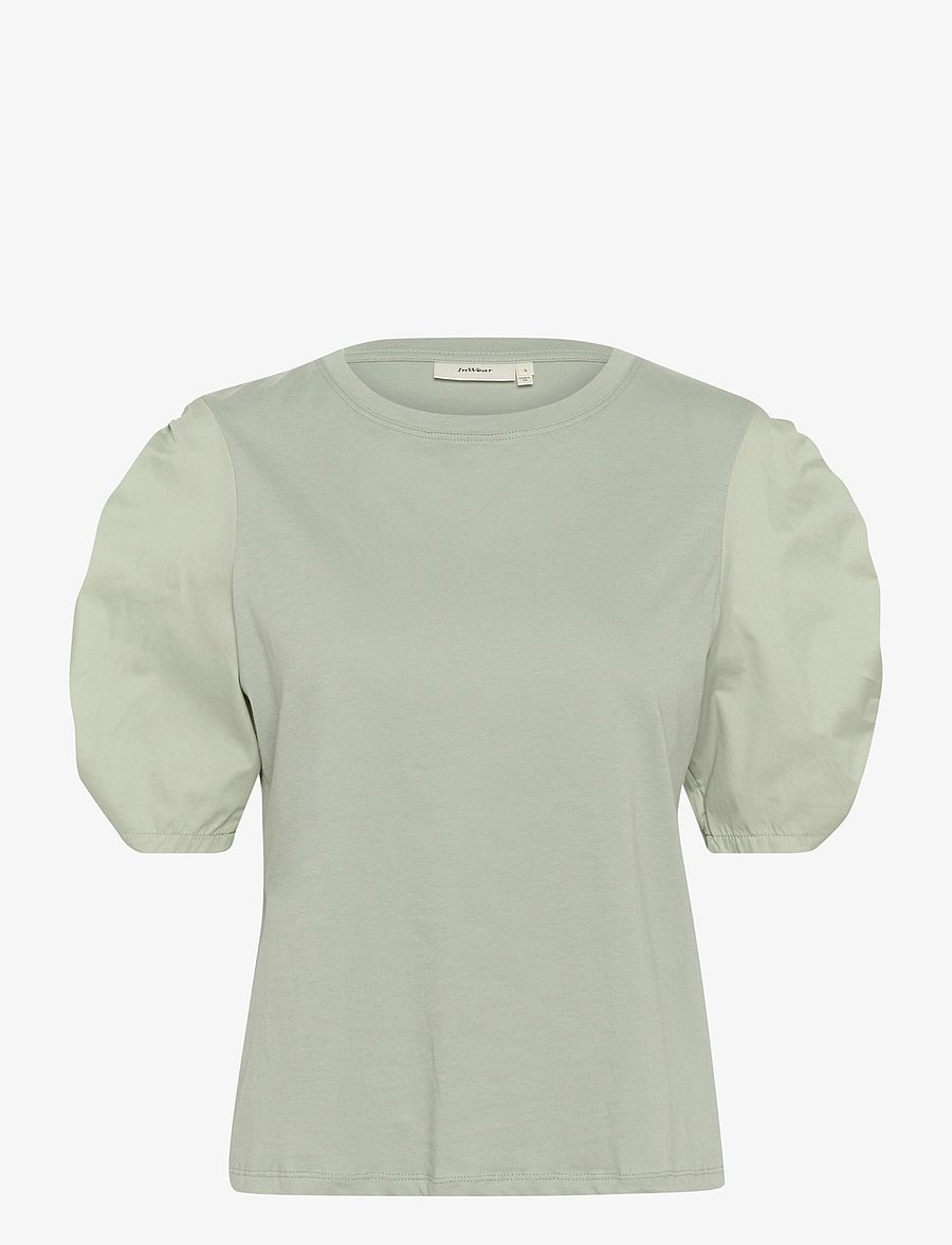 InWear - PayanaIW woven trim Tshirt - t-skjorter - desert green - 0