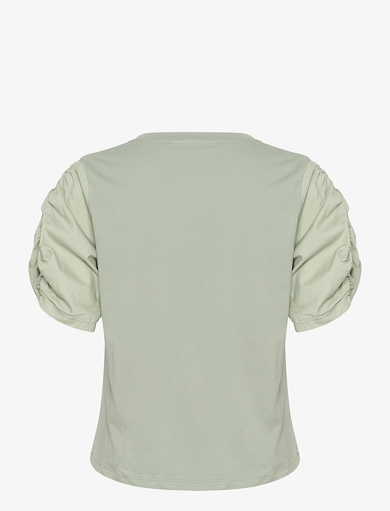 InWear - PayanaIW woven trim Tshirt - t-shirts - desert green - 1