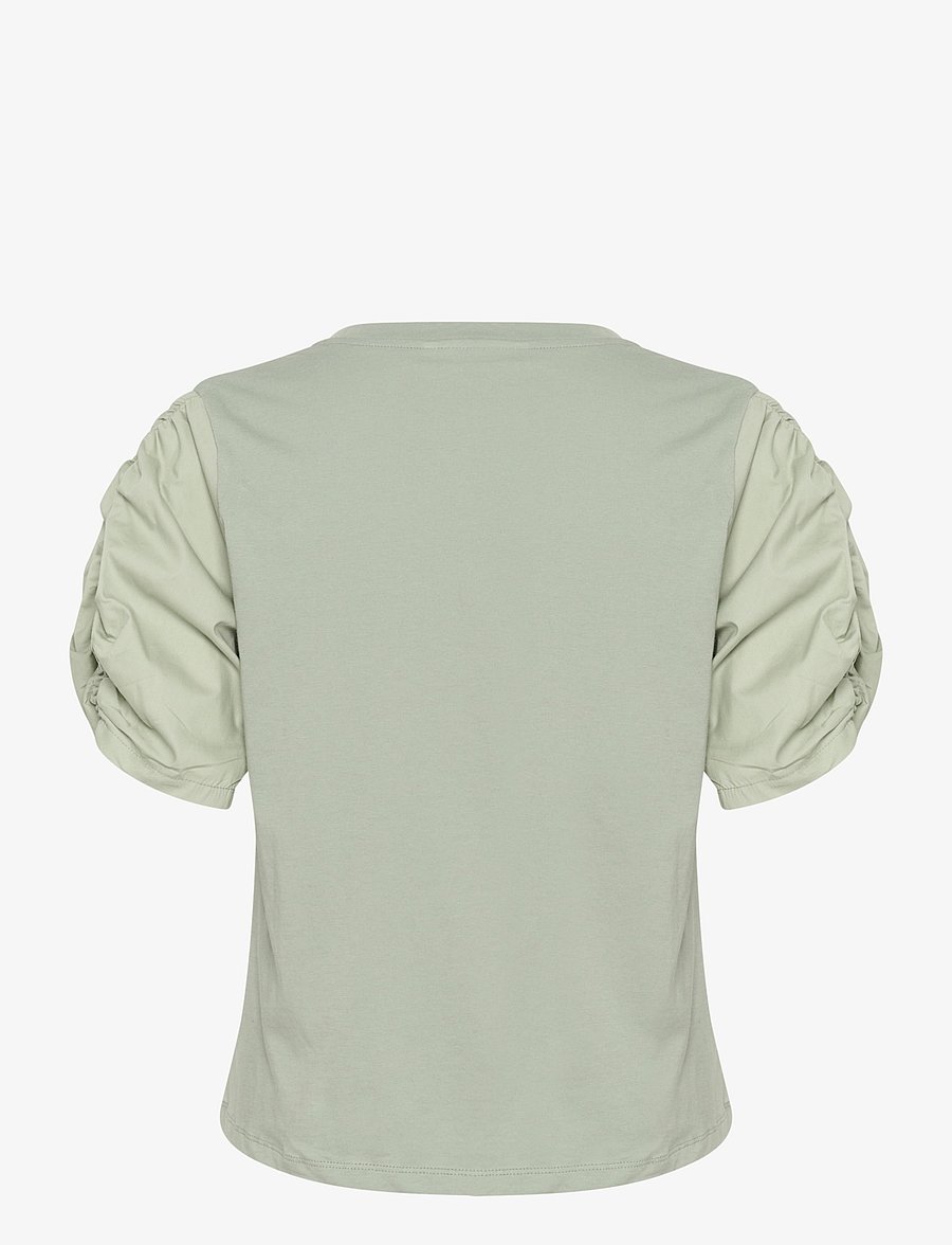 InWear - PayanaIW woven trim Tshirt - t-skjorter - desert green - 1