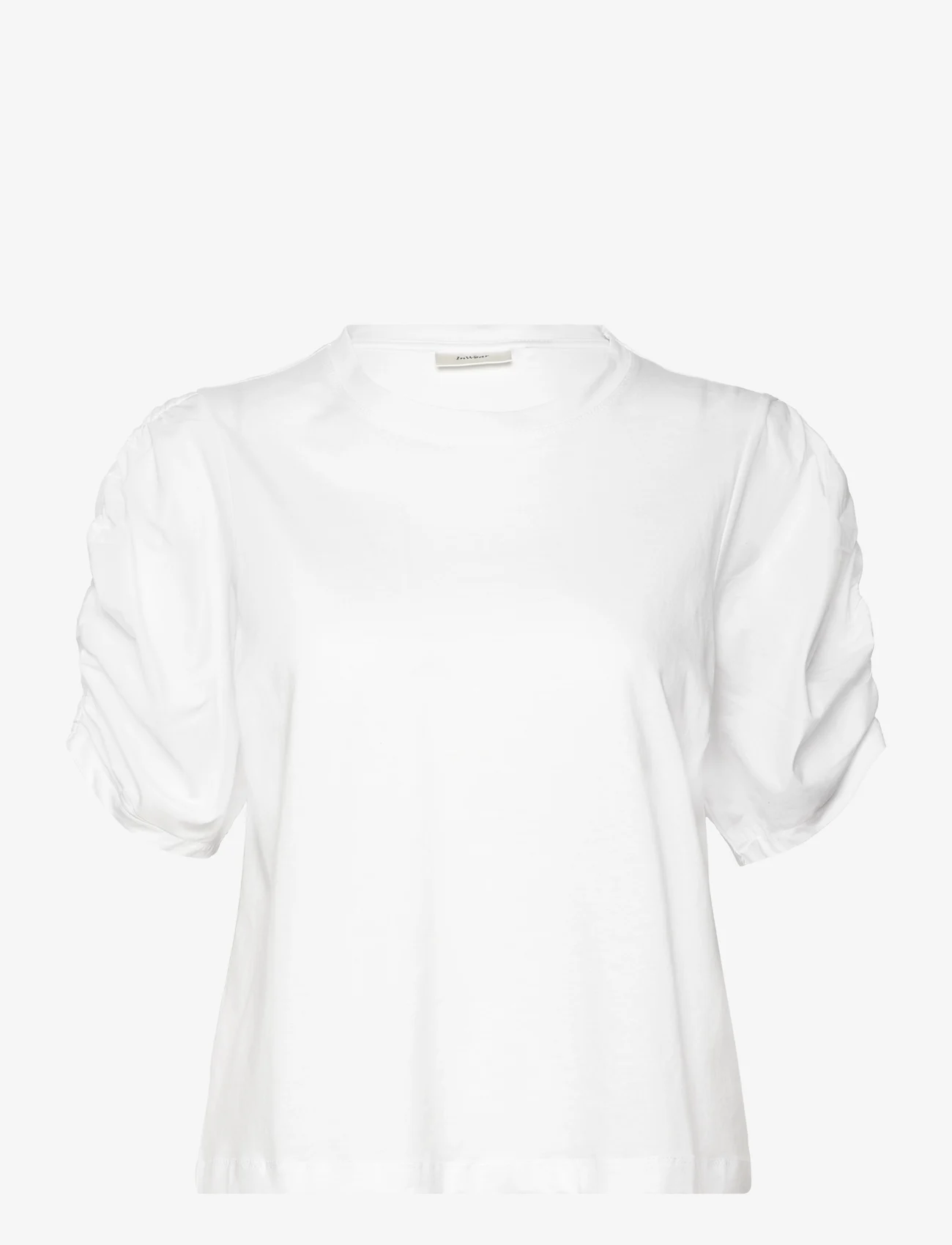 InWear - PayanaIW woven trim Tshirt - t-shirts & tops - pure white - 0