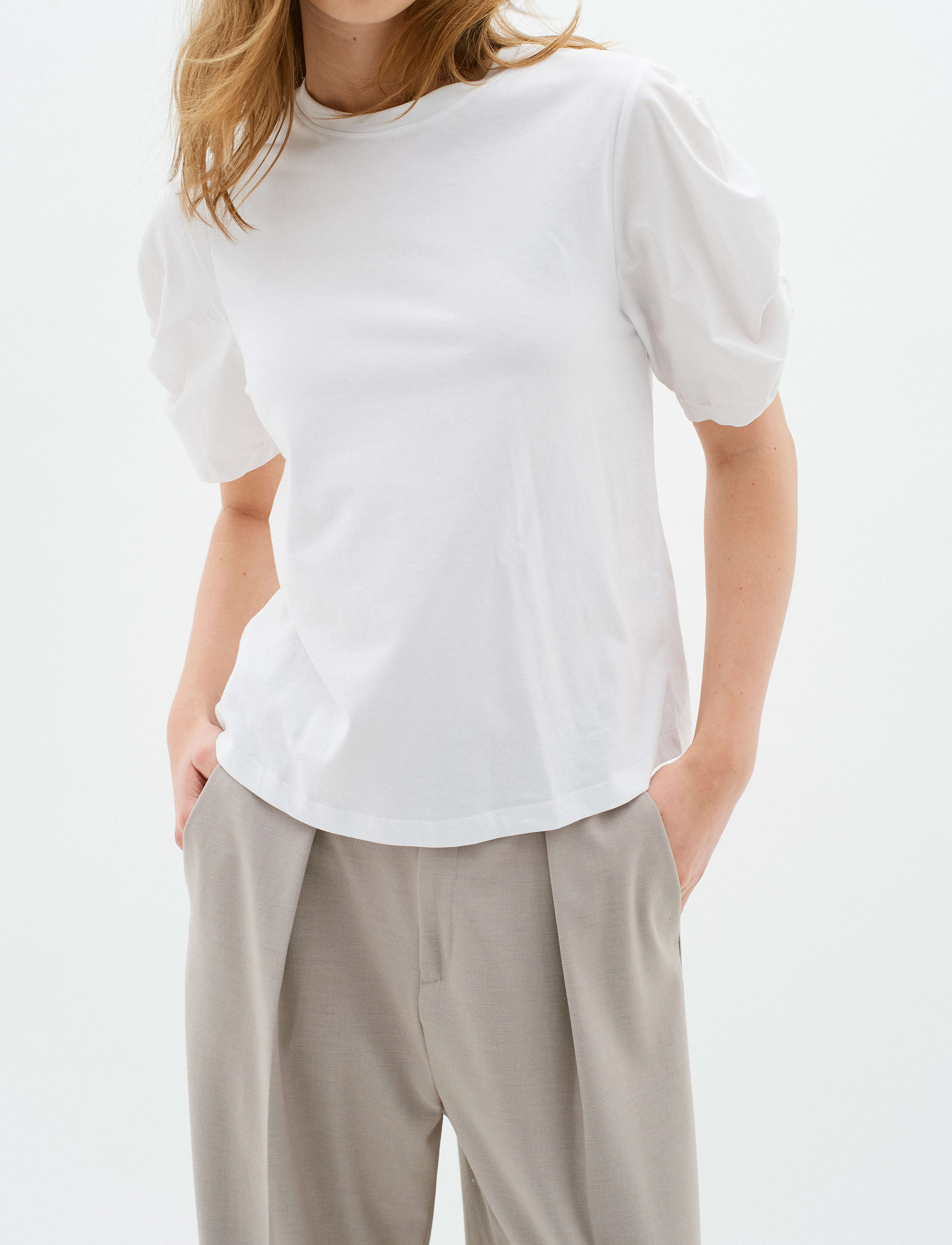 InWear PayanaIW woven trim Tshirt - T-paidat - PURE WHITE / white