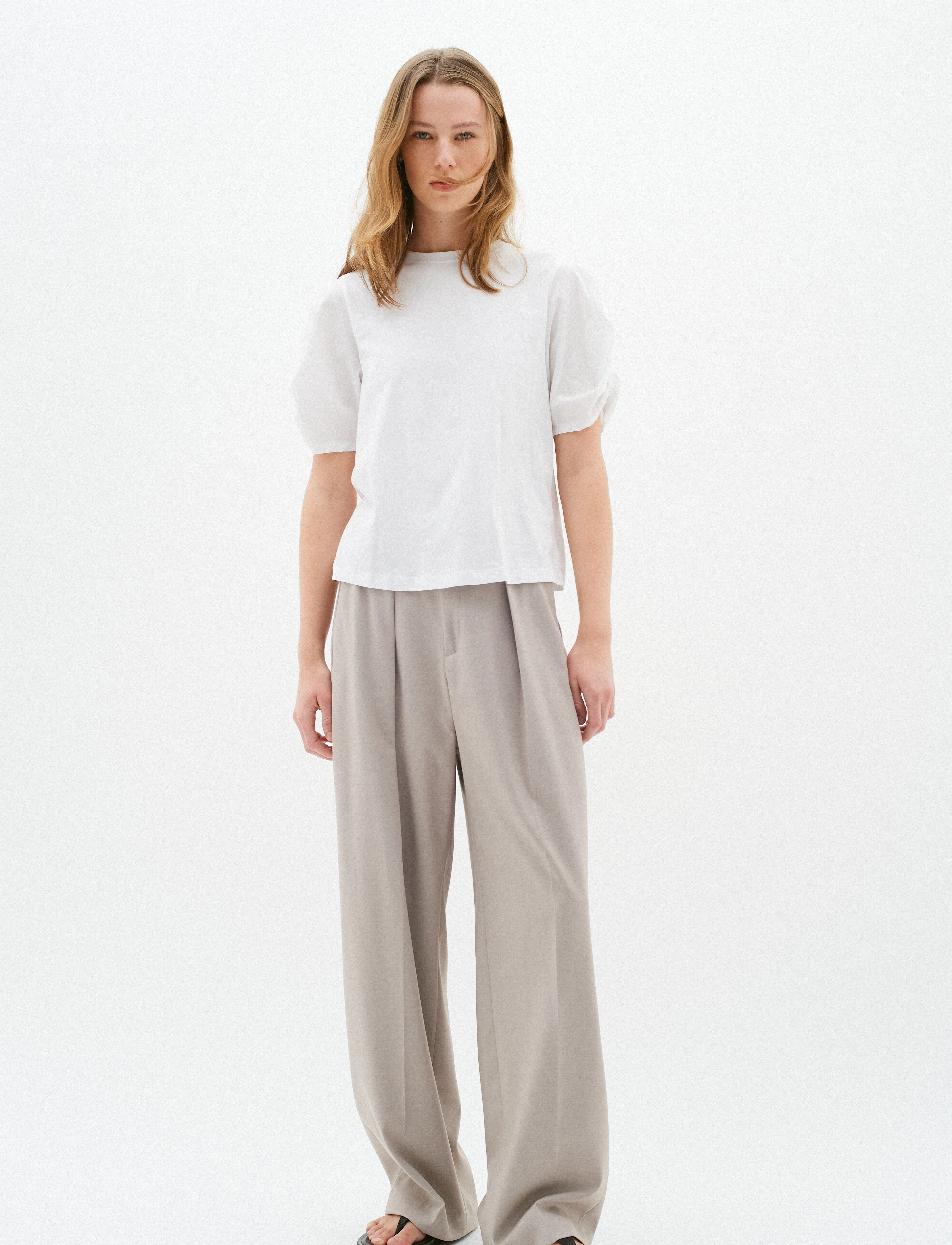 InWear - PayanaIW woven trim Tshirt - t-shirts - pure white - 3