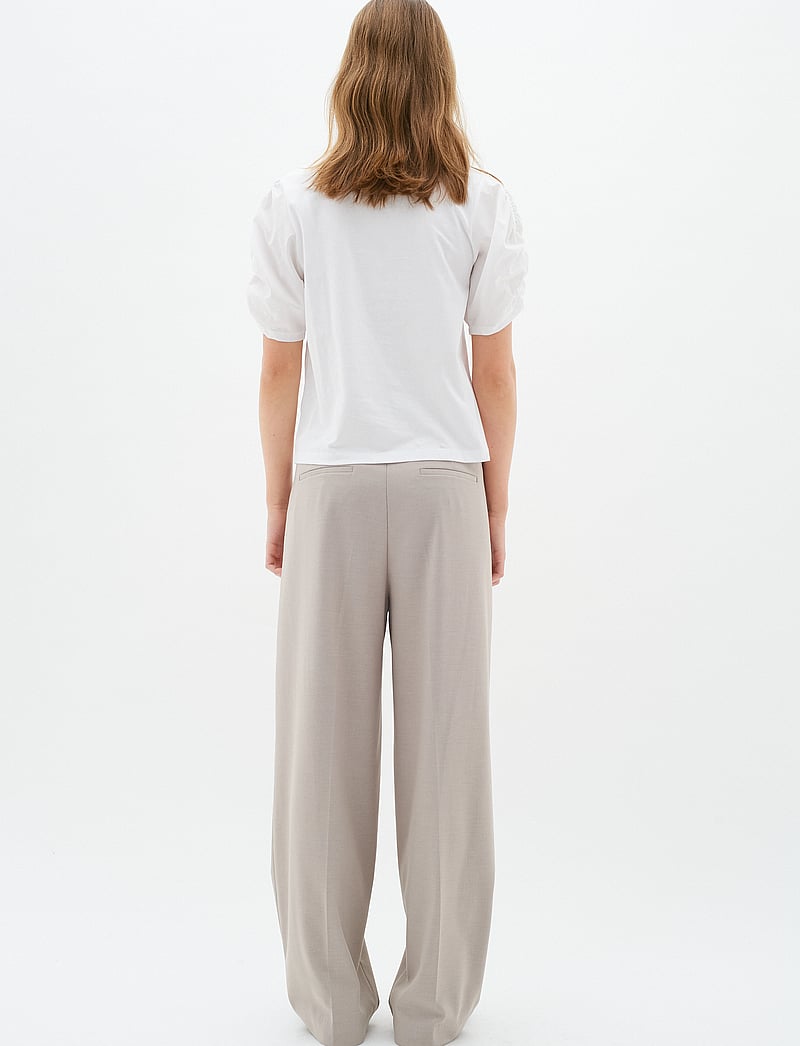 InWear - PayanaIW woven trim Tshirt - t-shirts - pure white - 4