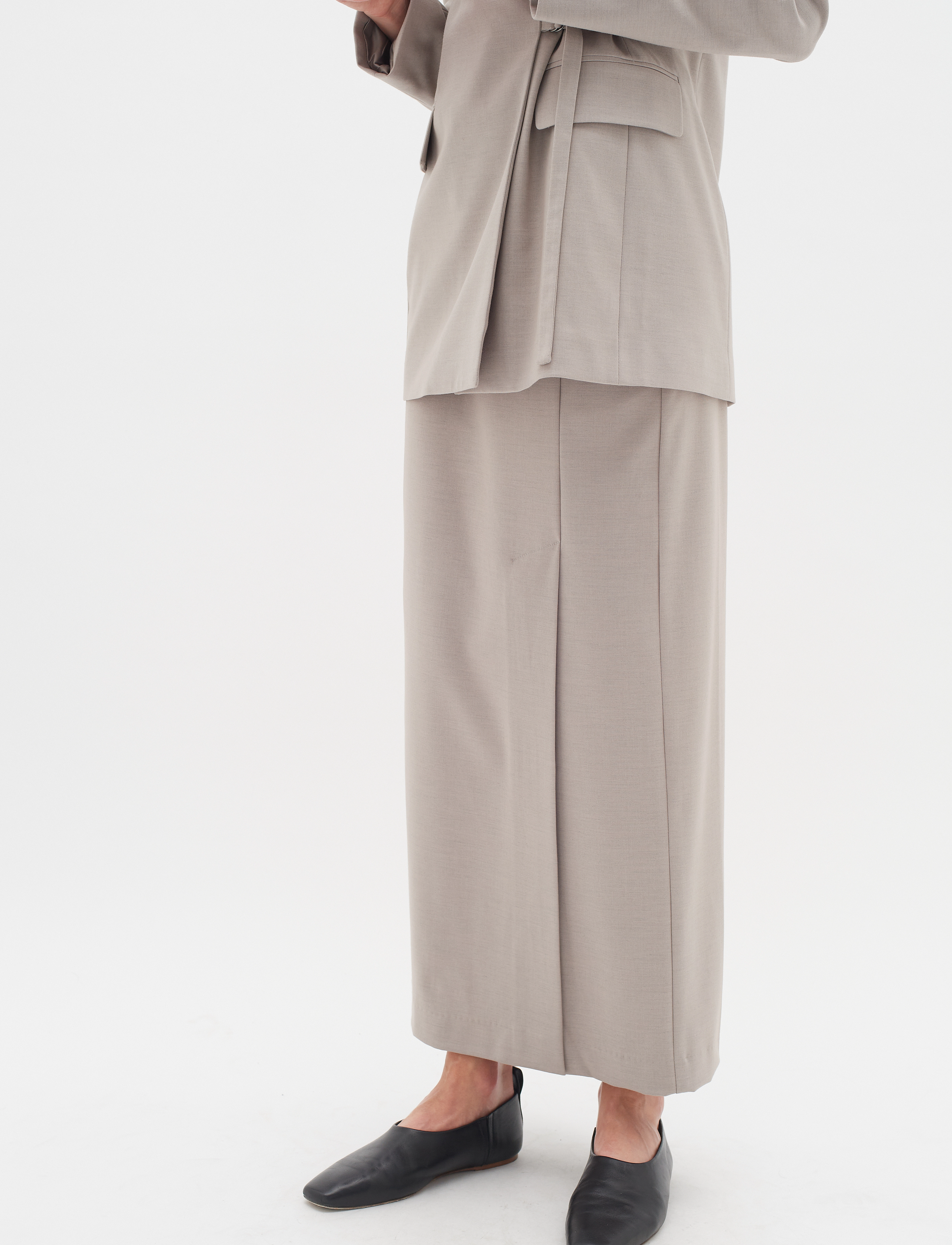InWear Zaiiw Skirt, Kvinder, Slids Maxinederdel, Grå, Str: 38