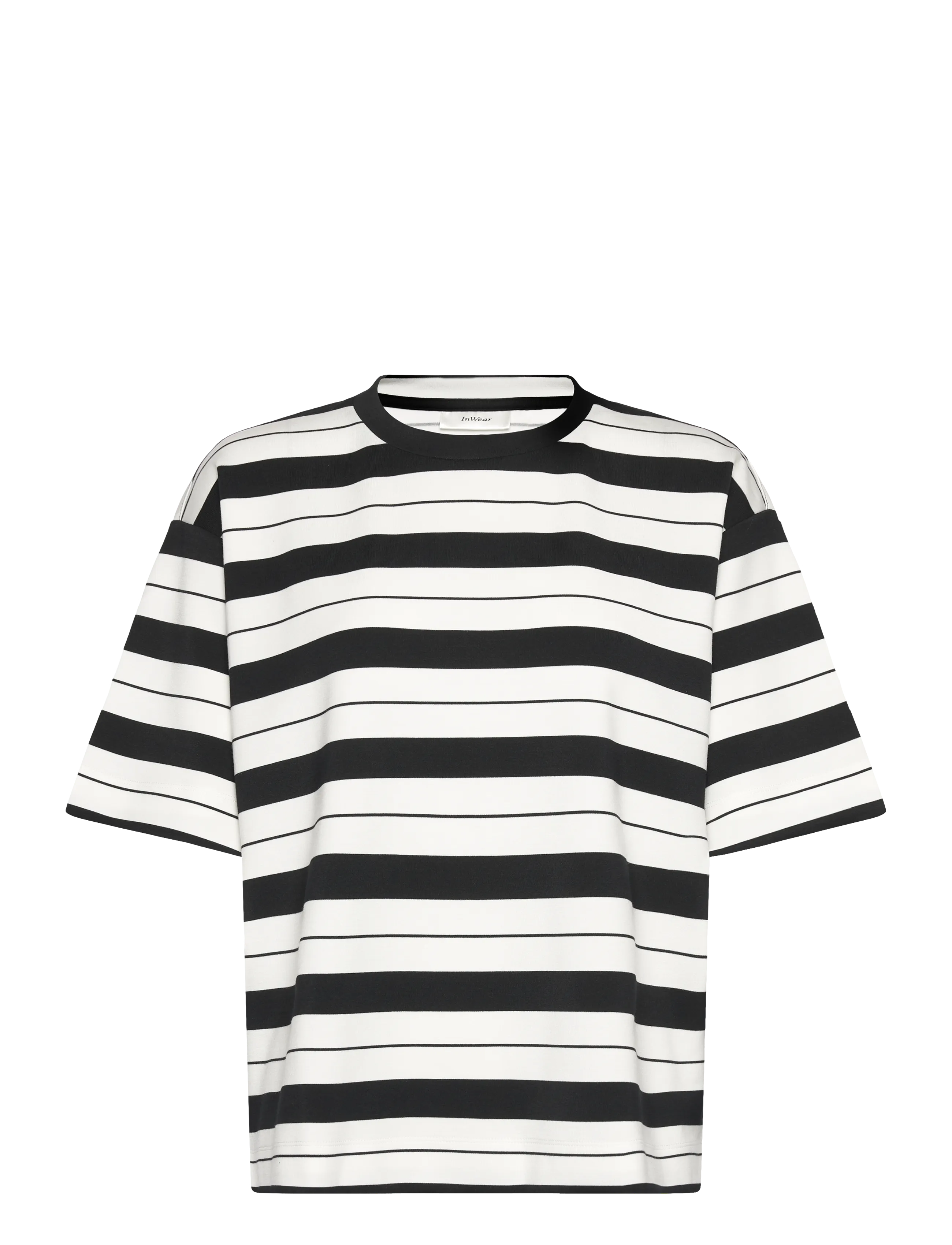 PannieIW Oversize Tshirt - WHISPER W/B LARGE STRIPES