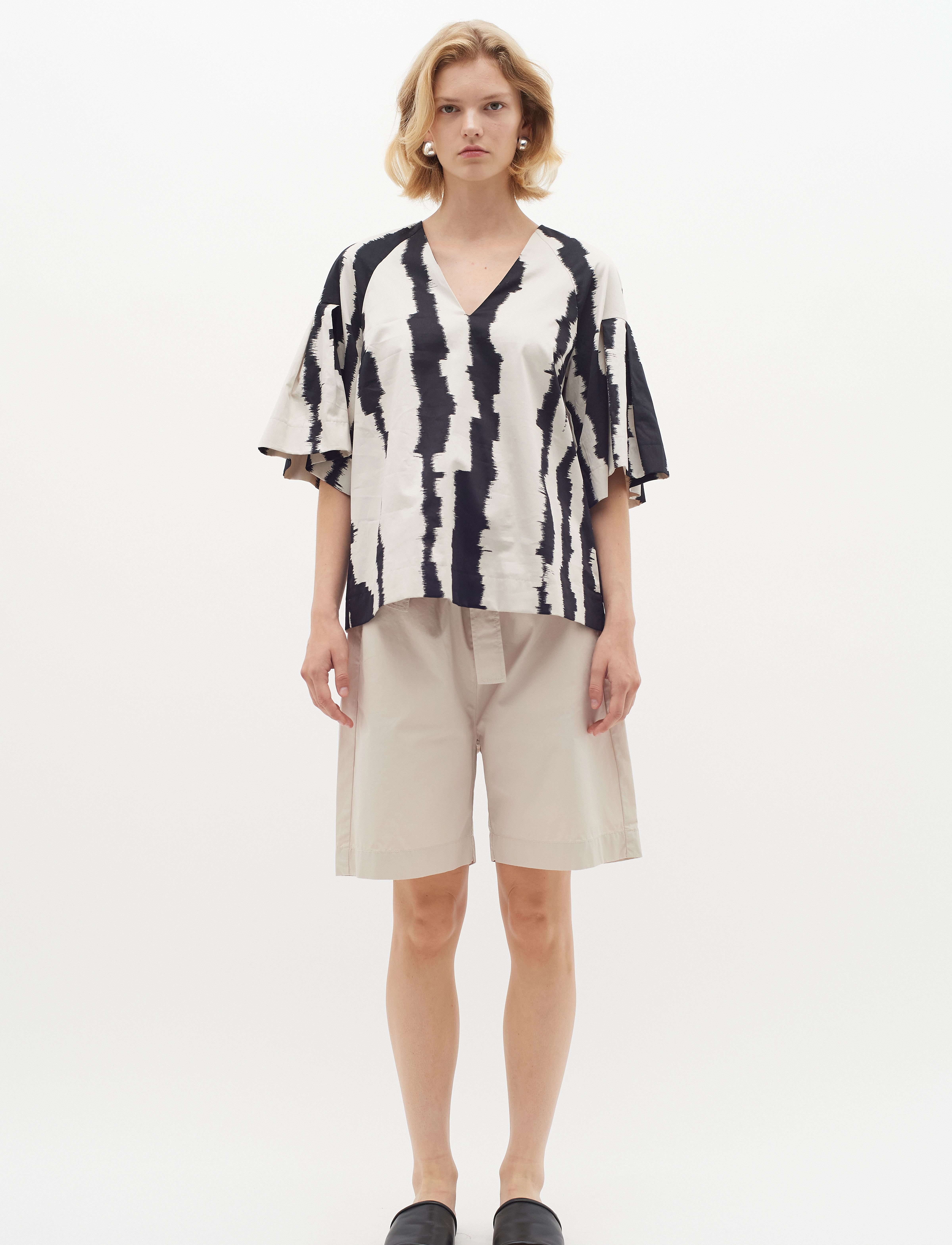 InWear - JennyIW Top - kortærmede bluser - non color scartch stripes - 3