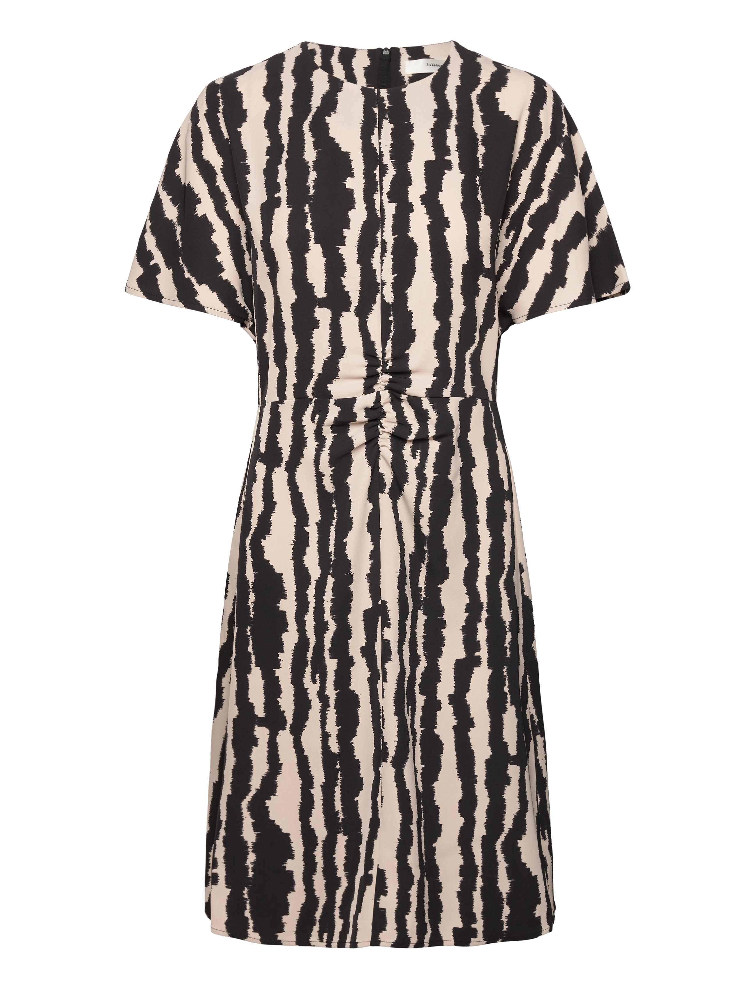 InWear XeeniaIW Short Dress - Midiklänningar - NON COLOR SMALL SCRATCH STRIPE / black