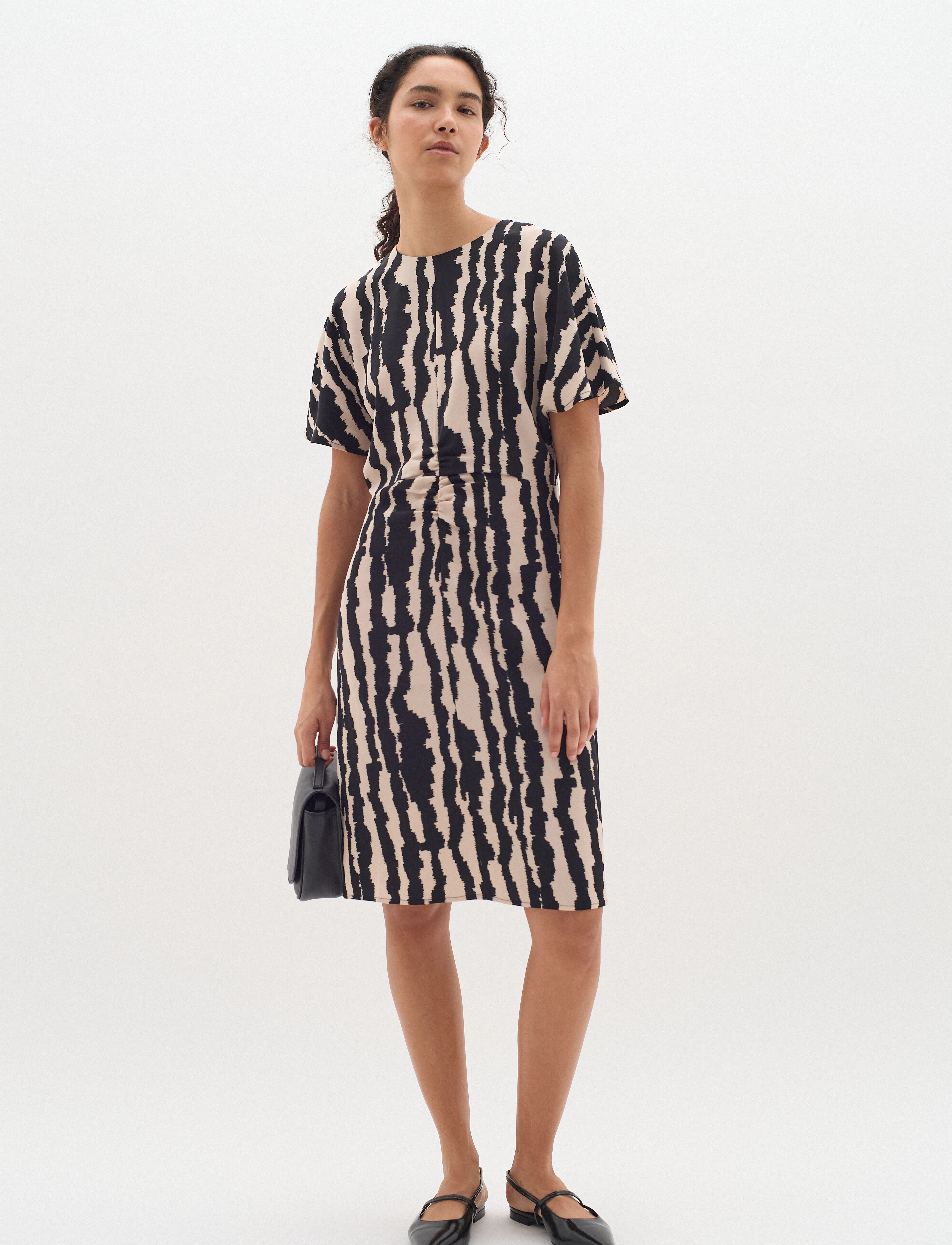 InWear - XeeniaIW Short Dress - midi kjoler - non color small scratch stripe - 3