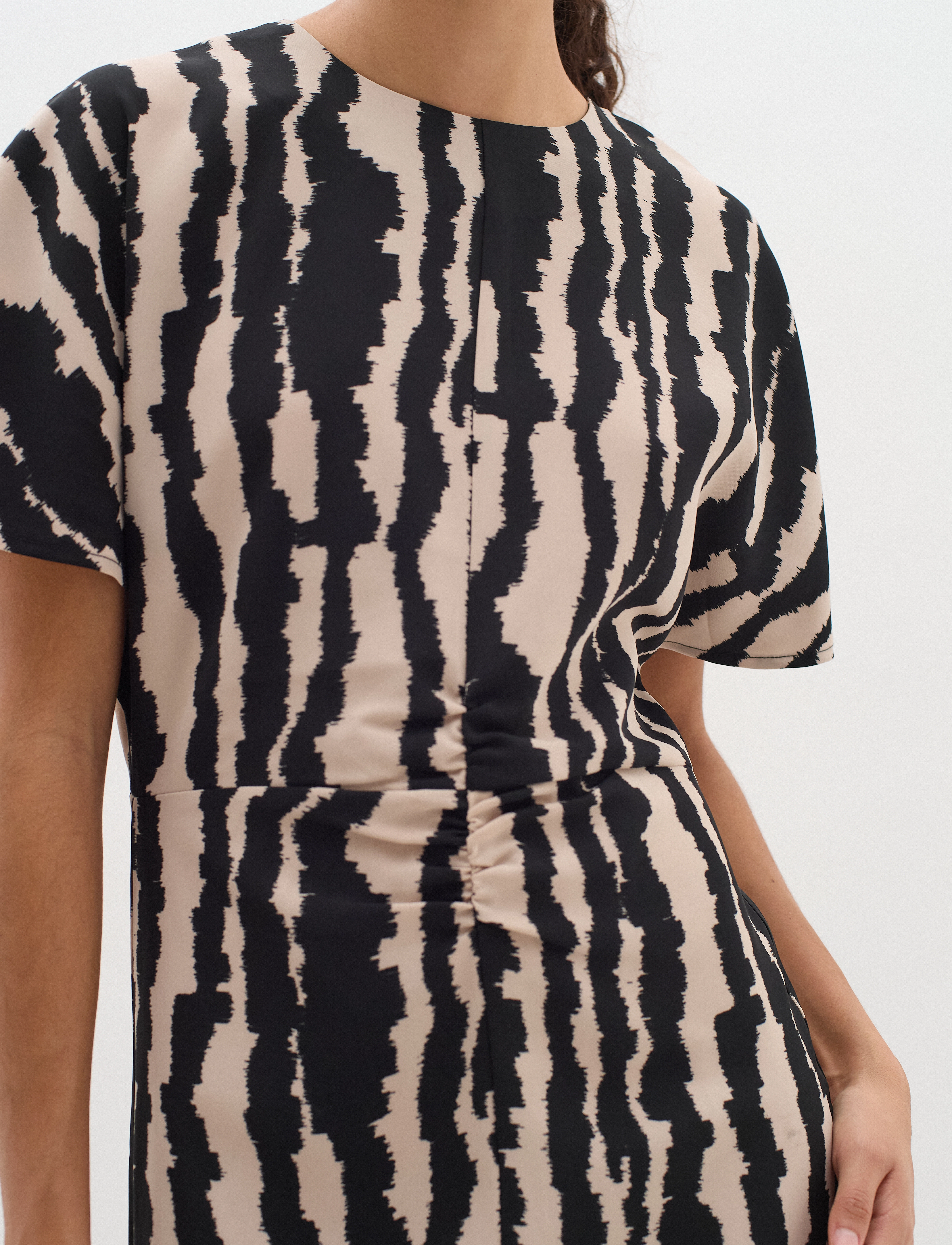 InWear - XeeniaIW Short Dress - midi kjoler - non color small scratch stripe - 5
