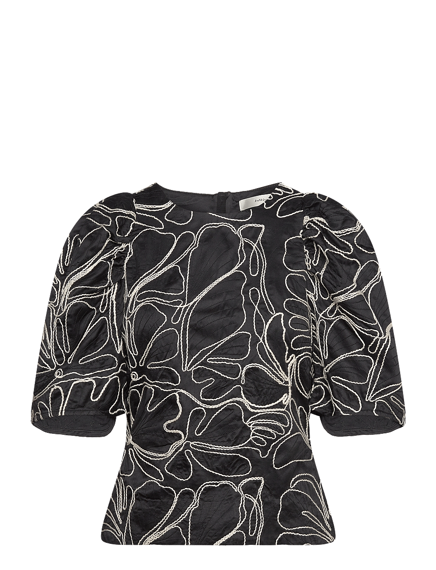 InWear - HodgeIW Blouse - kortärmade blusar - black / whisper white - 1