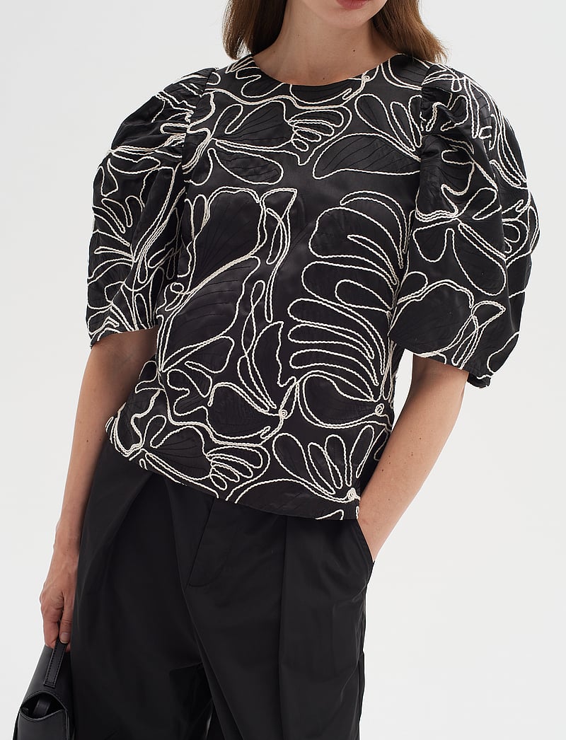InWear - HodgeIW Blouse - kortærmede bluser - black / whisper white - 0