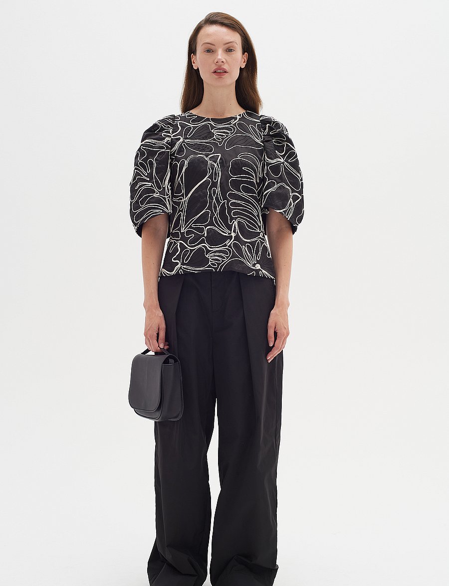 InWear - HodgeIW Blouse - kortärmade blusar - black / whisper white - 3