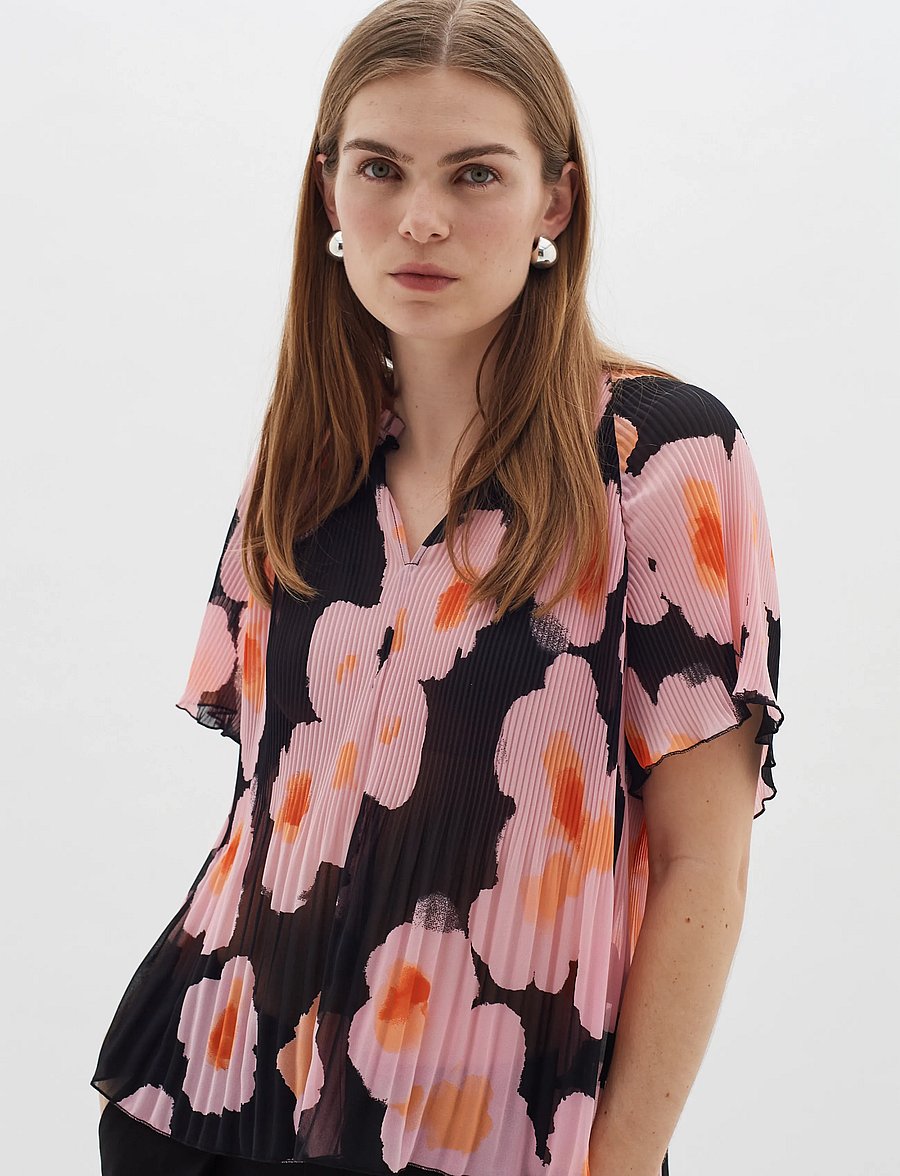 InWear - HendraIW Top - kortärmade blusar - pink poetic flower - 0