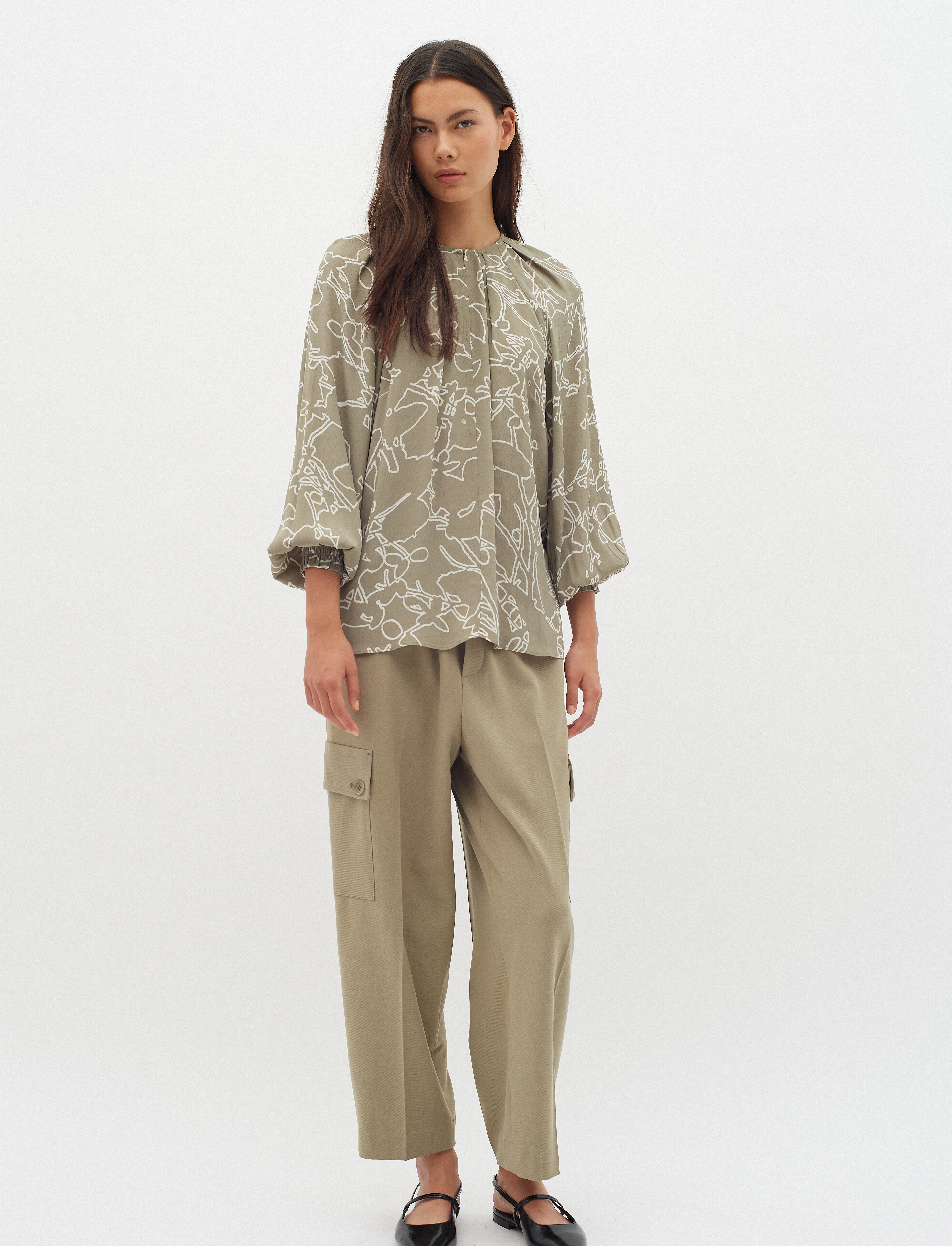 InWear - BaitiIW Blouse - langärmlige blusen - pinetree silhuette lines - 3